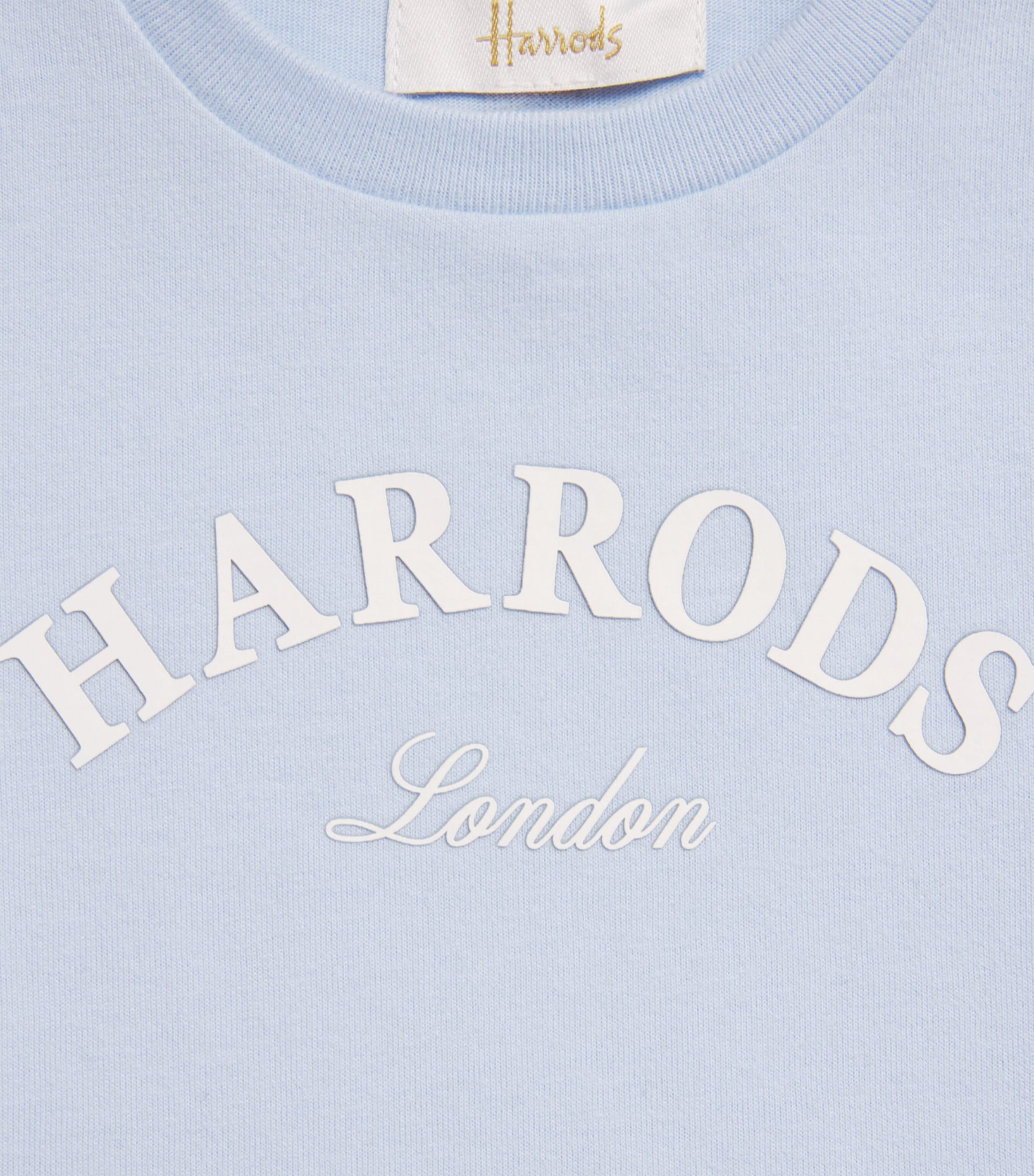 Harrods Cotton Jersey Logo T-Shirt (0-18 Months) Blue Image 3