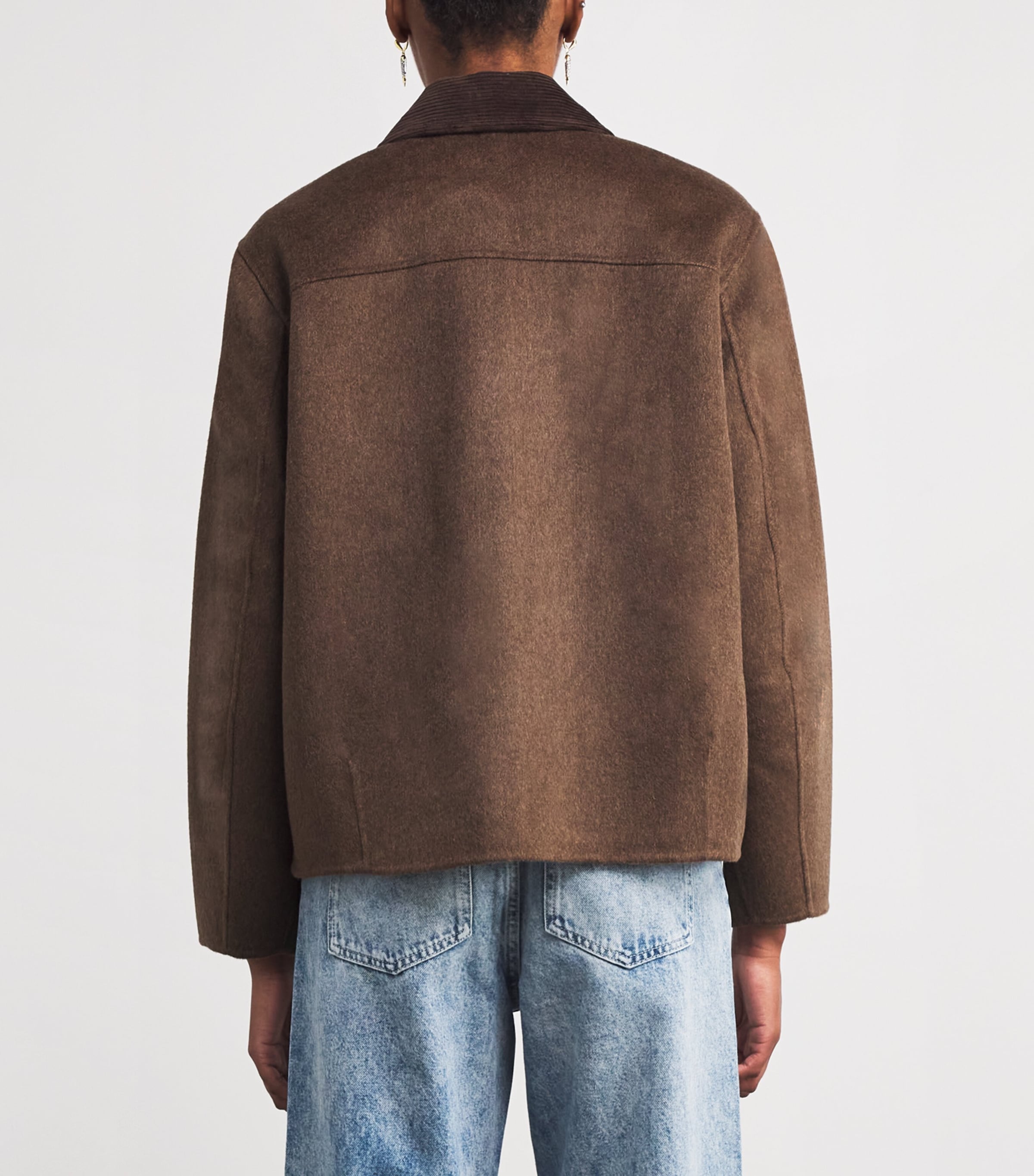 Claudie Pierlot Womens Wool-Blend Barn Jacket Brown Image 4