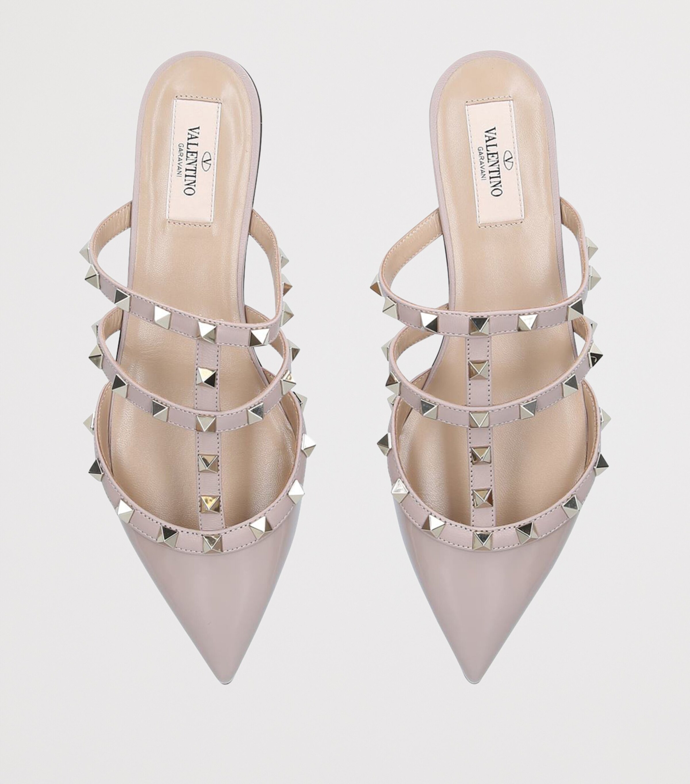 Valentino Garavani Patent Leather Rockstud Mules Pale Pink Image 5