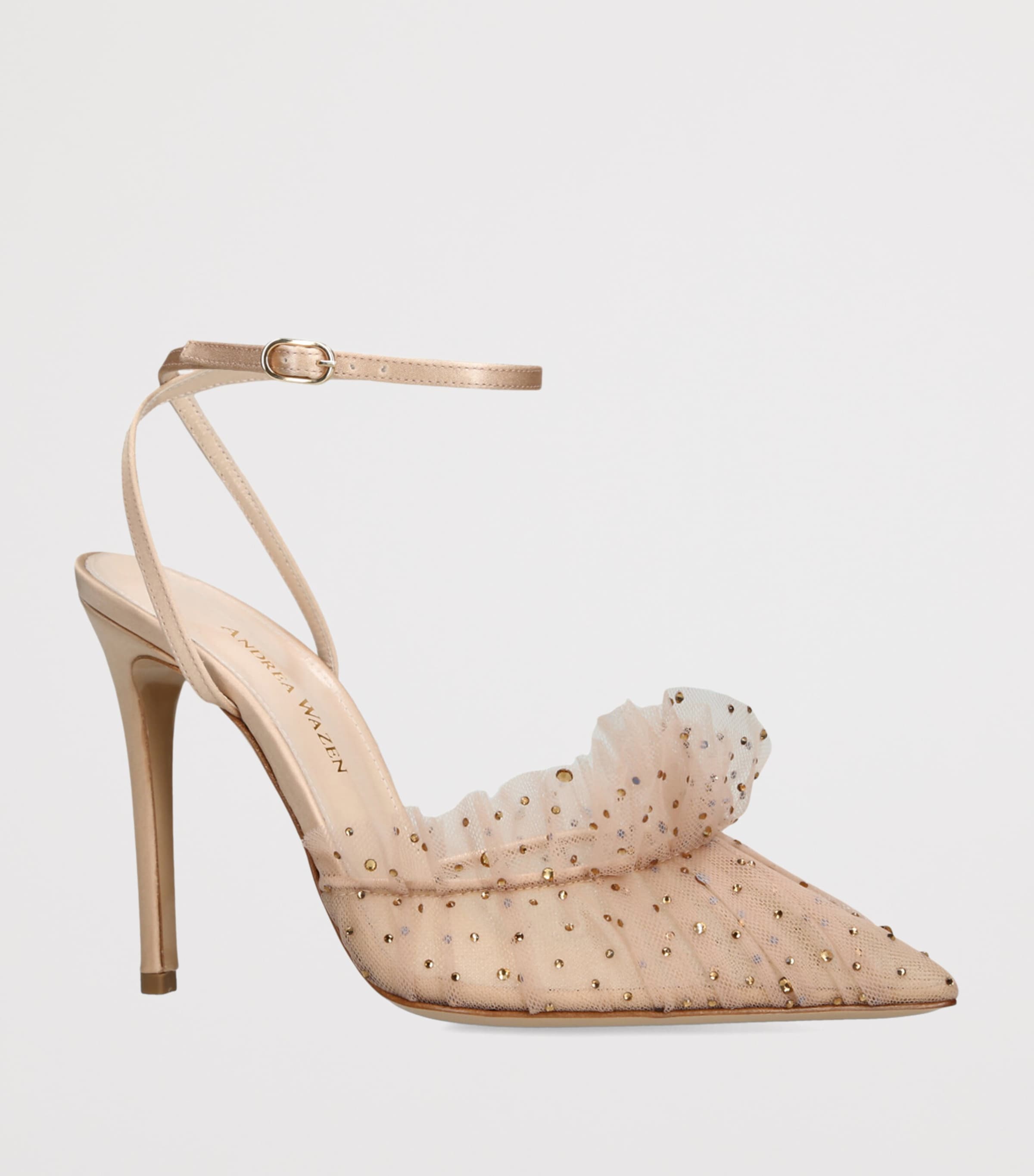 Andrea Wazen Embellished Franca Sparkle Pumps 105 Blush Image 3