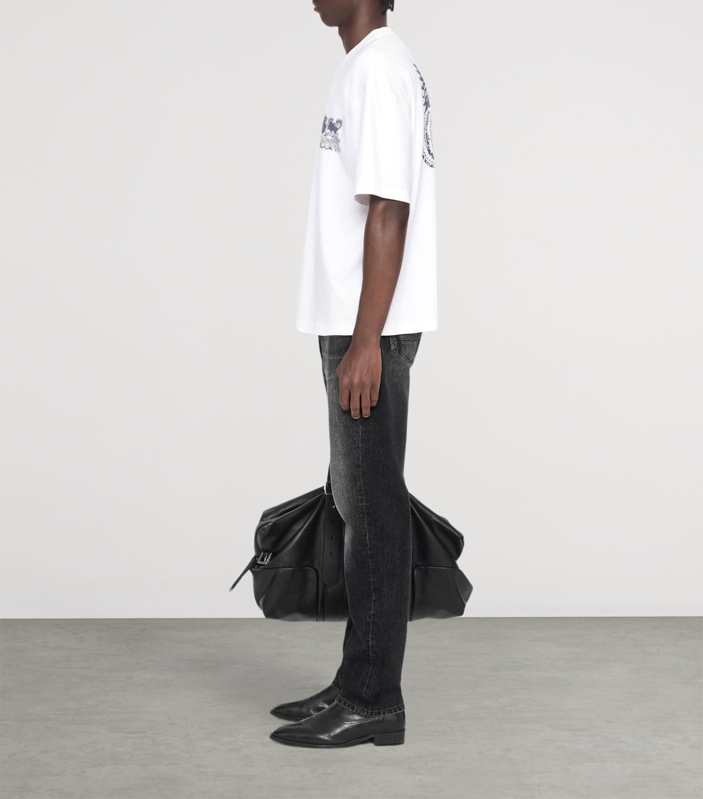 AllSaints Mens Organic Cotton Battles T-Shirt Optic White Image 6