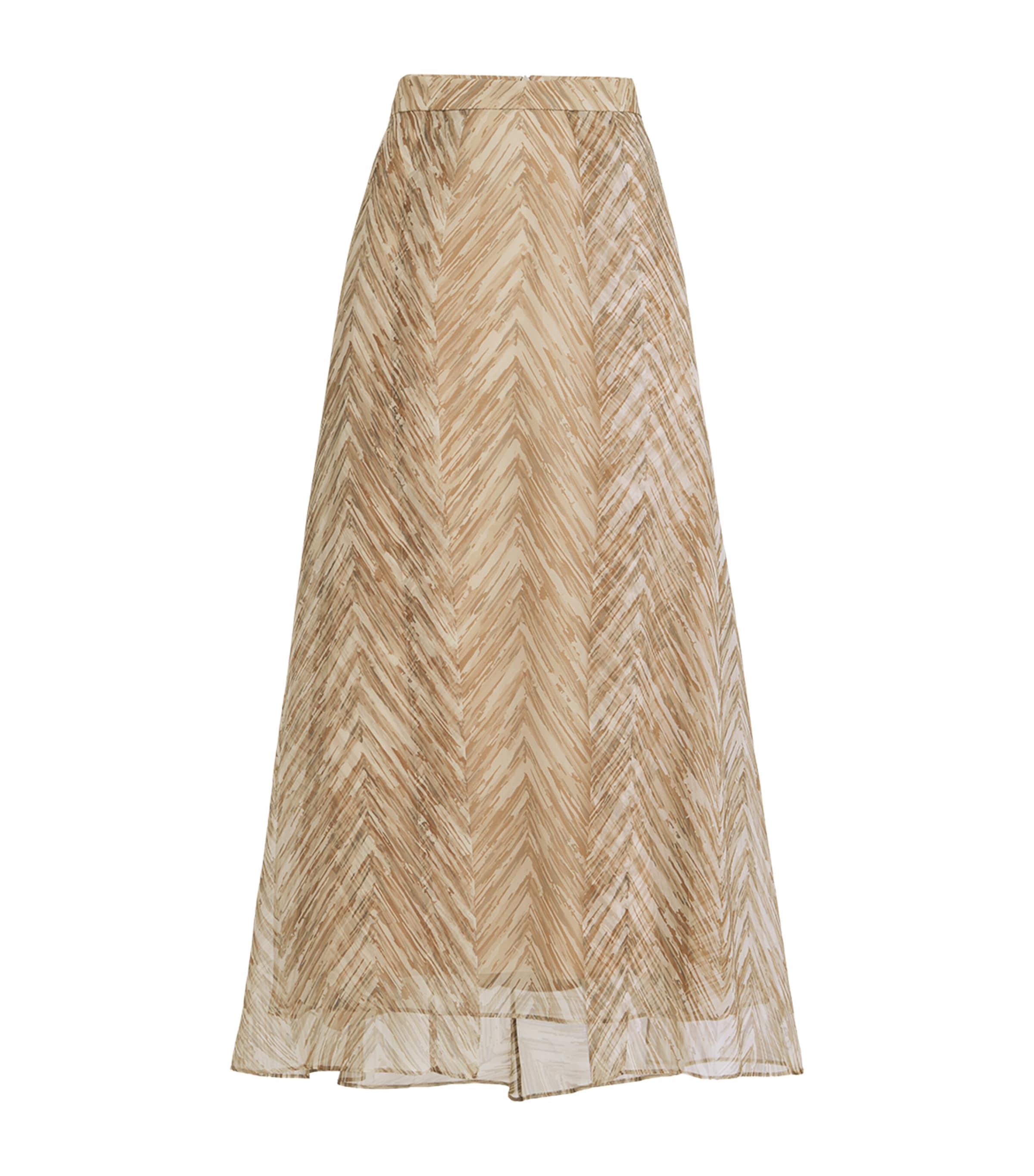 Silk Printed Maxi Skirt C001 Image 1