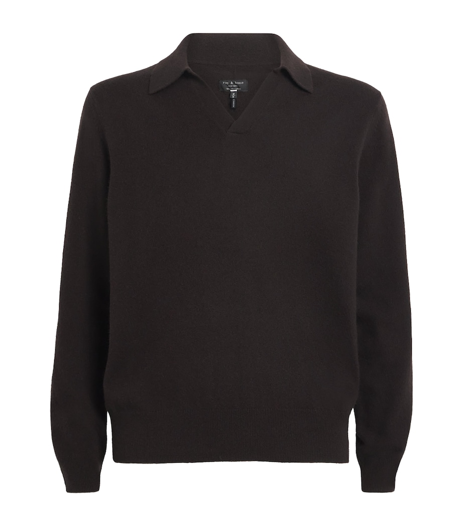 Cashmere Johnny Collar Polo Shirt DKBRN Image 1