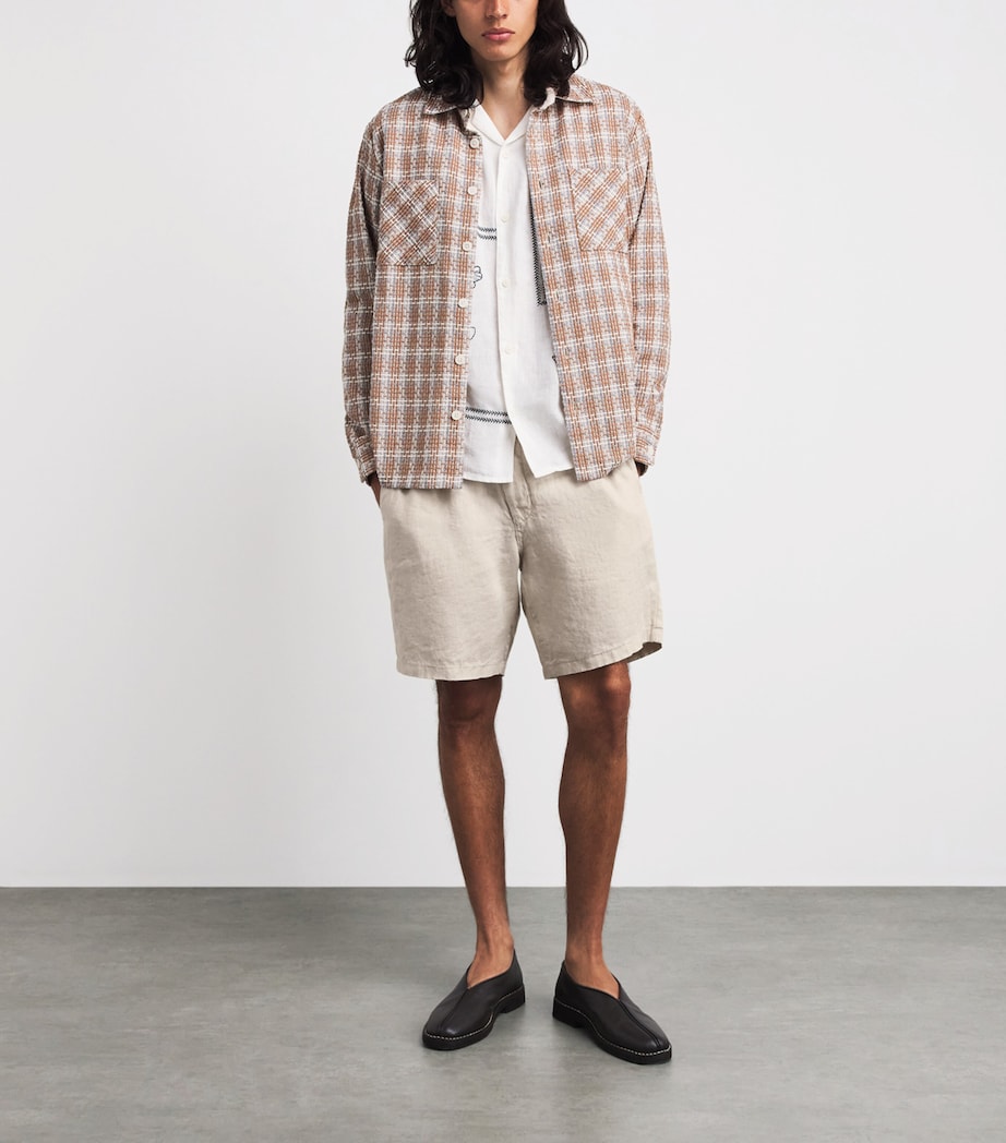 Wax London Mens Linen Kurt Shorts Beige Image 2