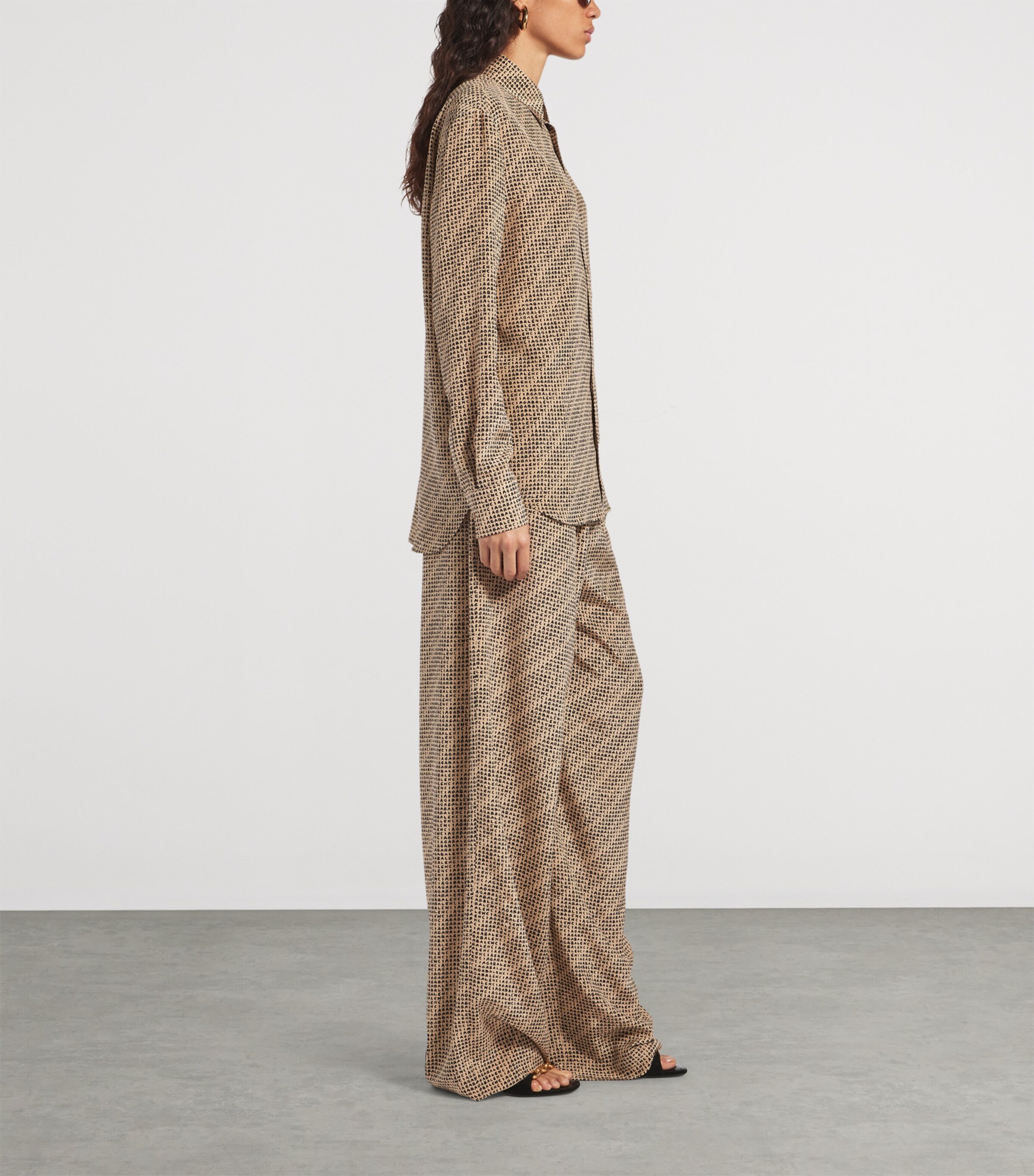 Balenciaga Womens Silk Monogram Trousers Image 4
