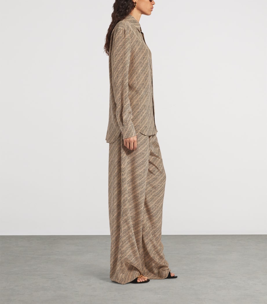 Balenciaga Womens Silk Monogram Trousers Image 4