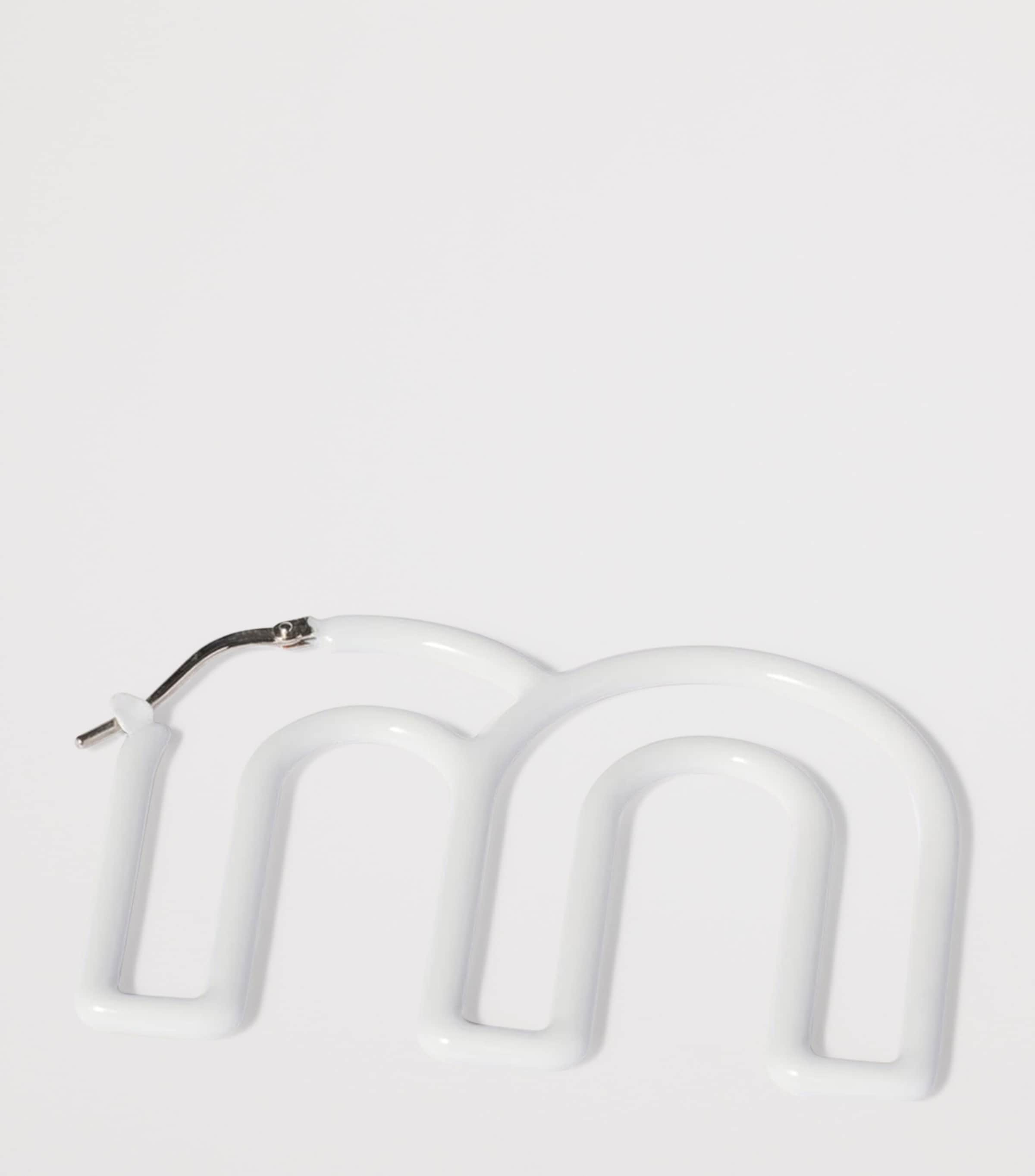 Miu Miu M Logo Single Earring White Image 3