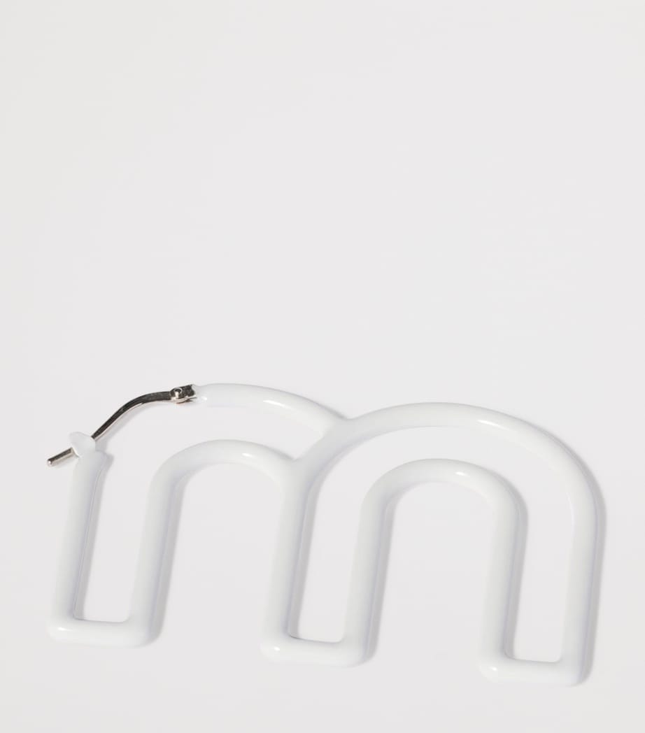 Miu Miu M Logo Single Earring White Image 3
