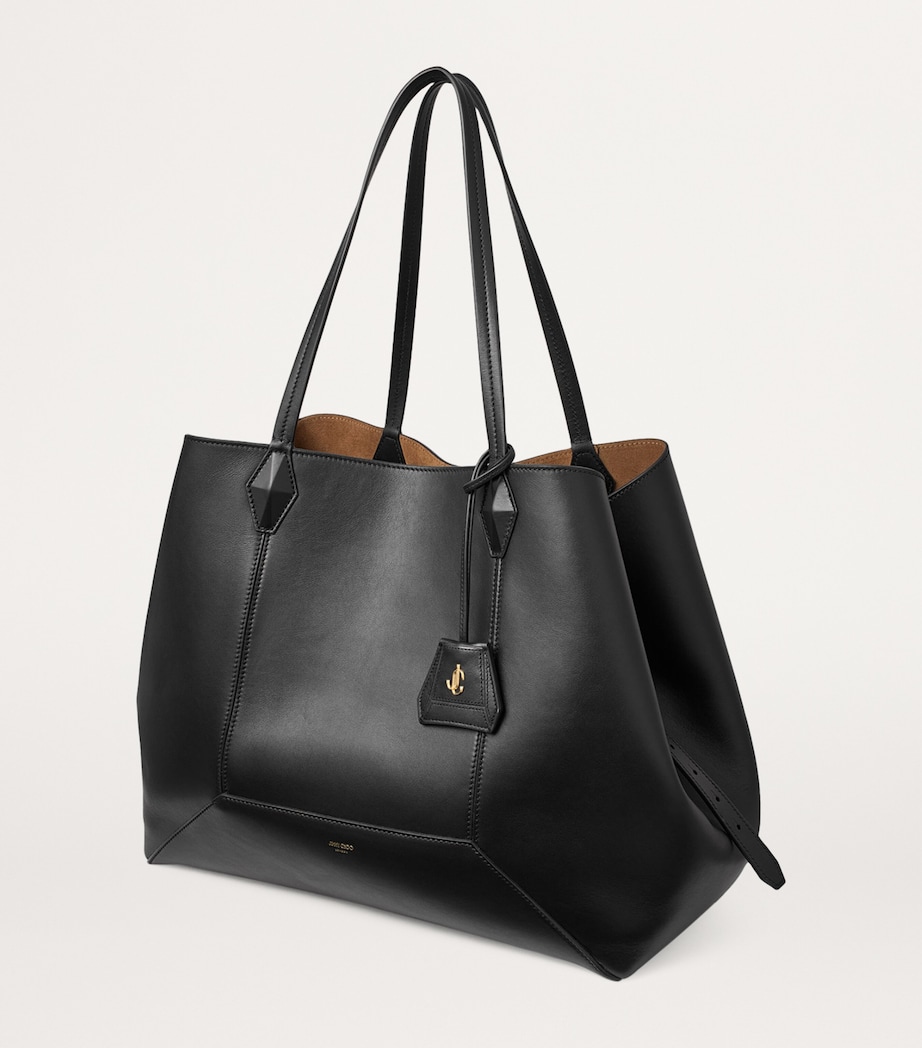 Diamond Large Leather Tote Bag BLACK Image 3