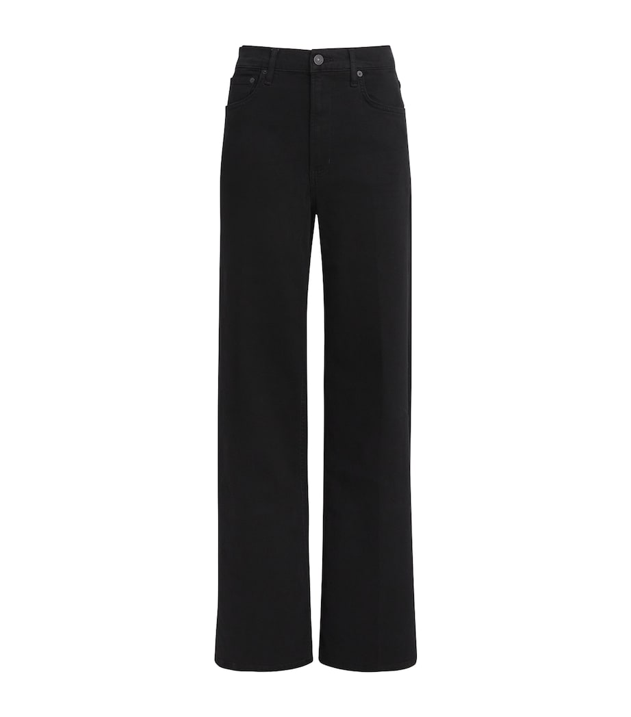 Citizens of Humanity Womens Lyra Wide-Leg Jeans Push Black Image 1