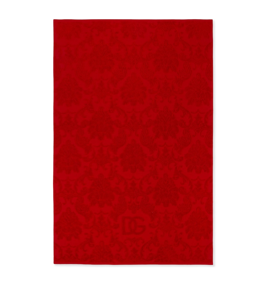 Set of 5 Cotton Jacquard Bath Towels U0019 ROSSO Image 4
