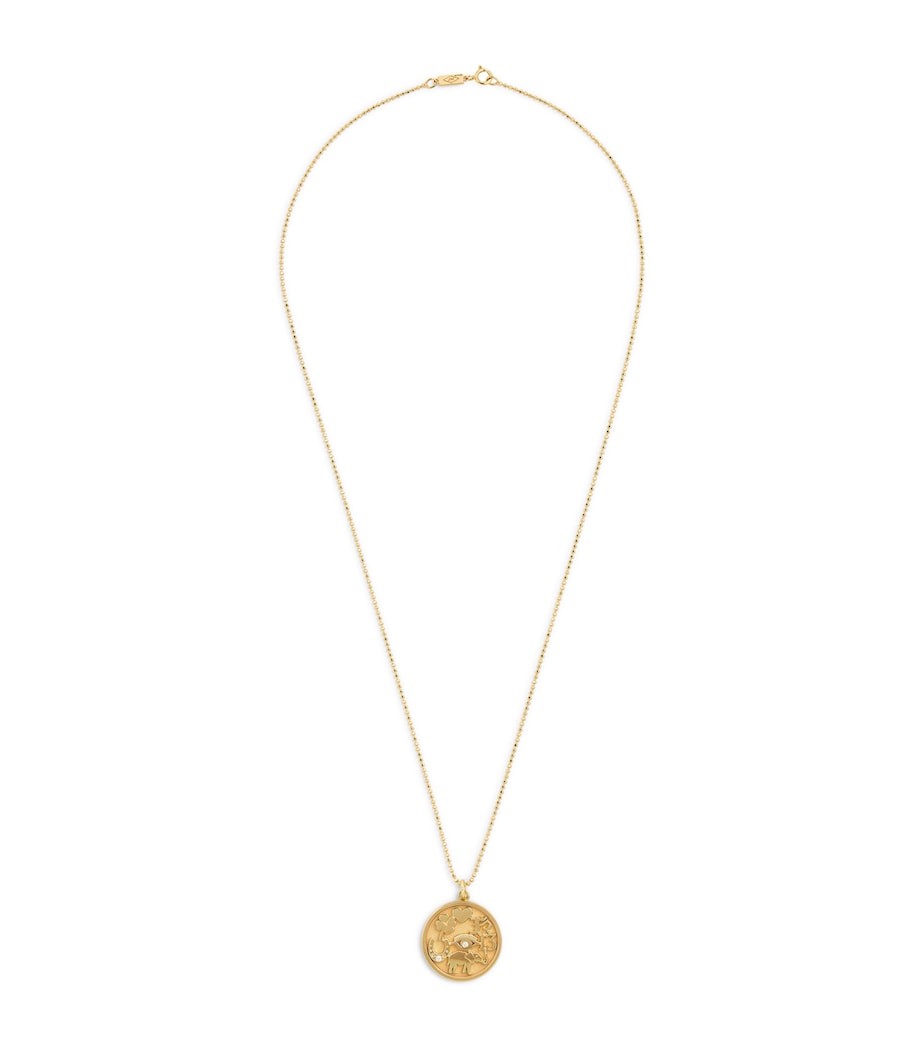 Yellow Gold and Diamond Good Luck Necklace YELLOW GOLD Image 1