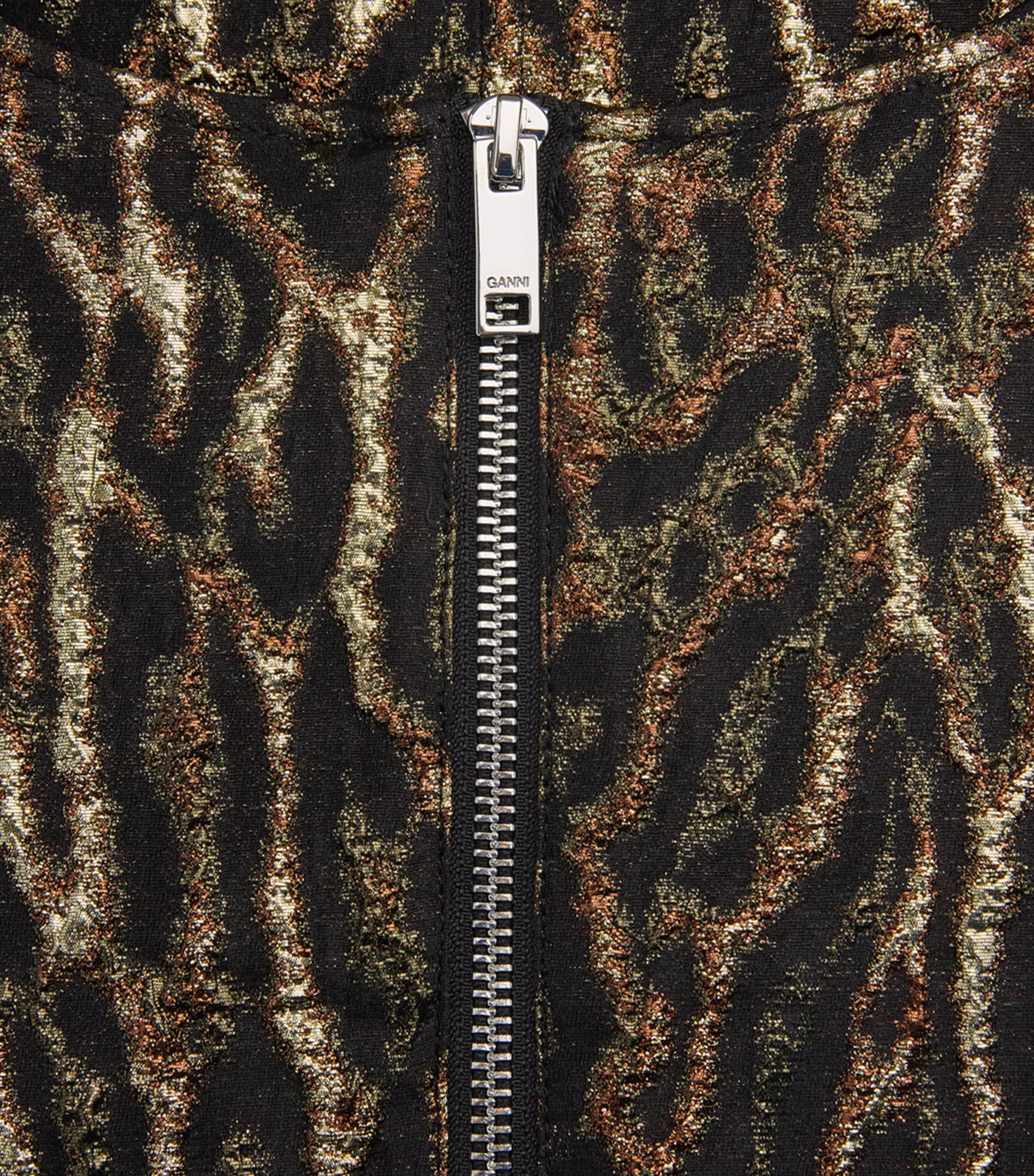 Metallic Leopard Jacquard Mini Dress 01X ANTIQUE BRONZE Image 5