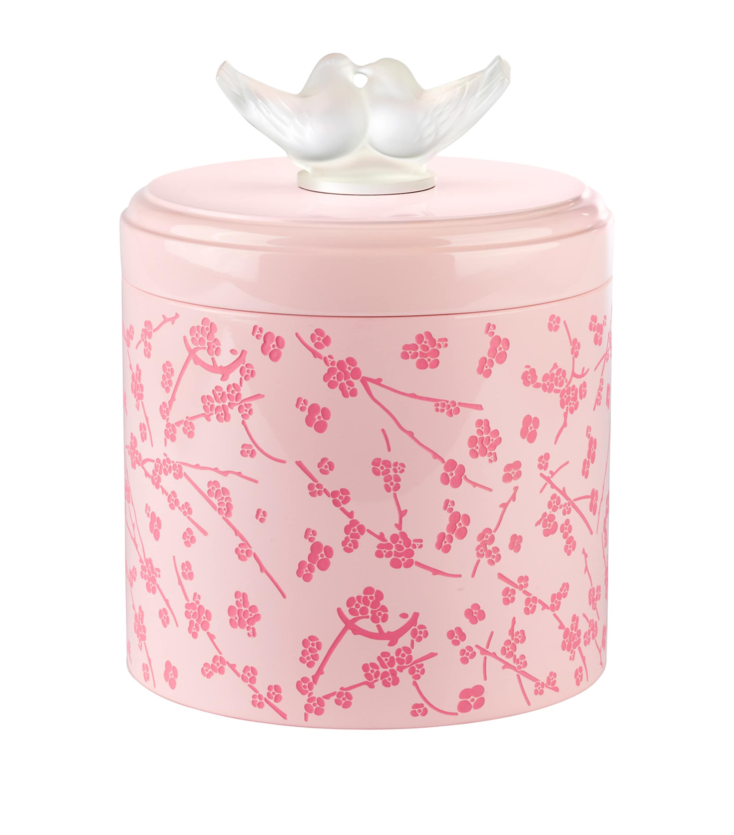 Lalique Large Rose Nebula Fleurs De Cerisier Box In Pink