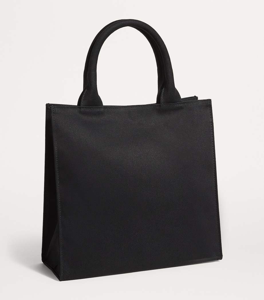 Small Cotton Logo Tote Bag BLACK Image 3