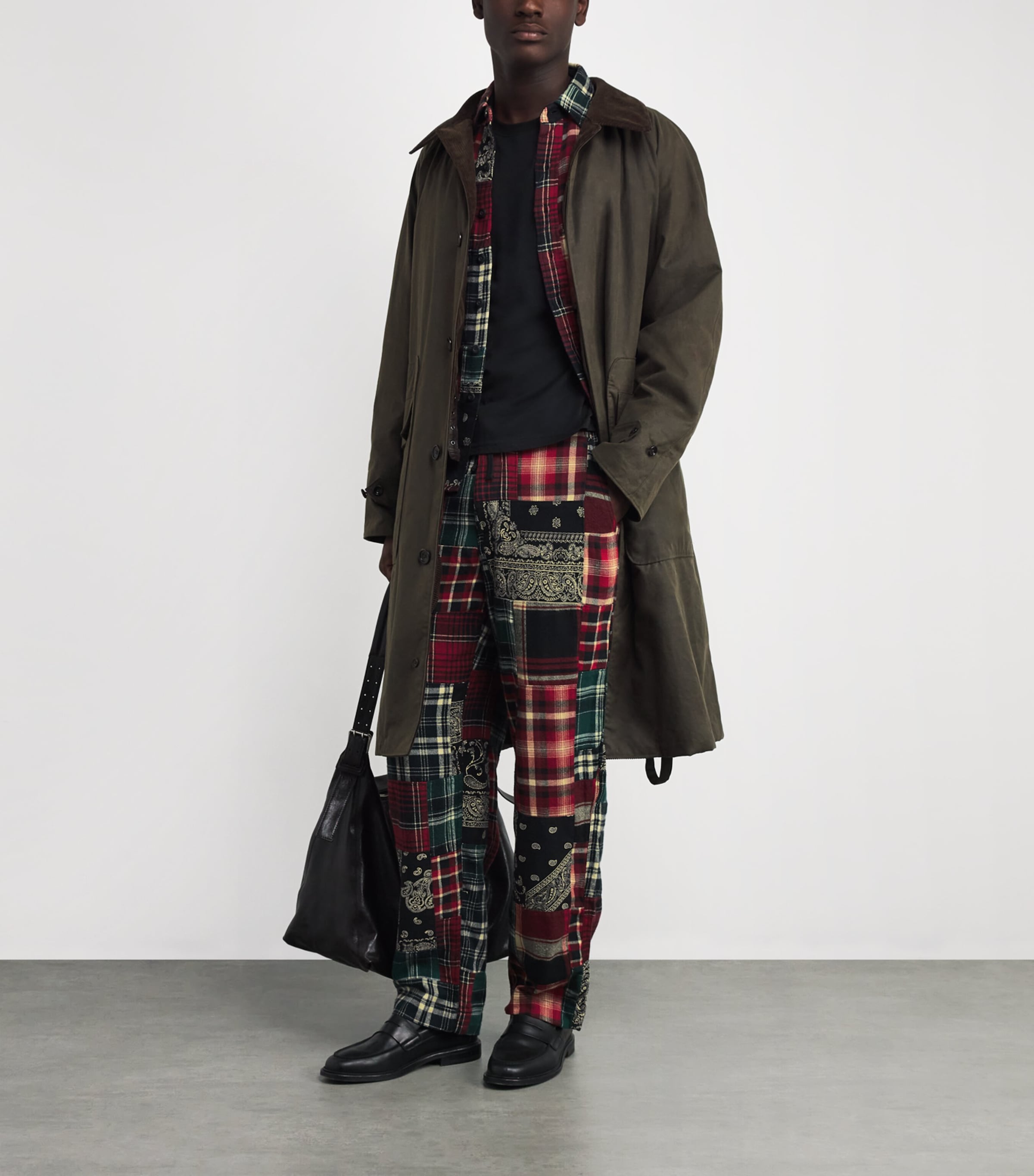 Relaxed Patchwork Straight Trousers MULTI Image 2