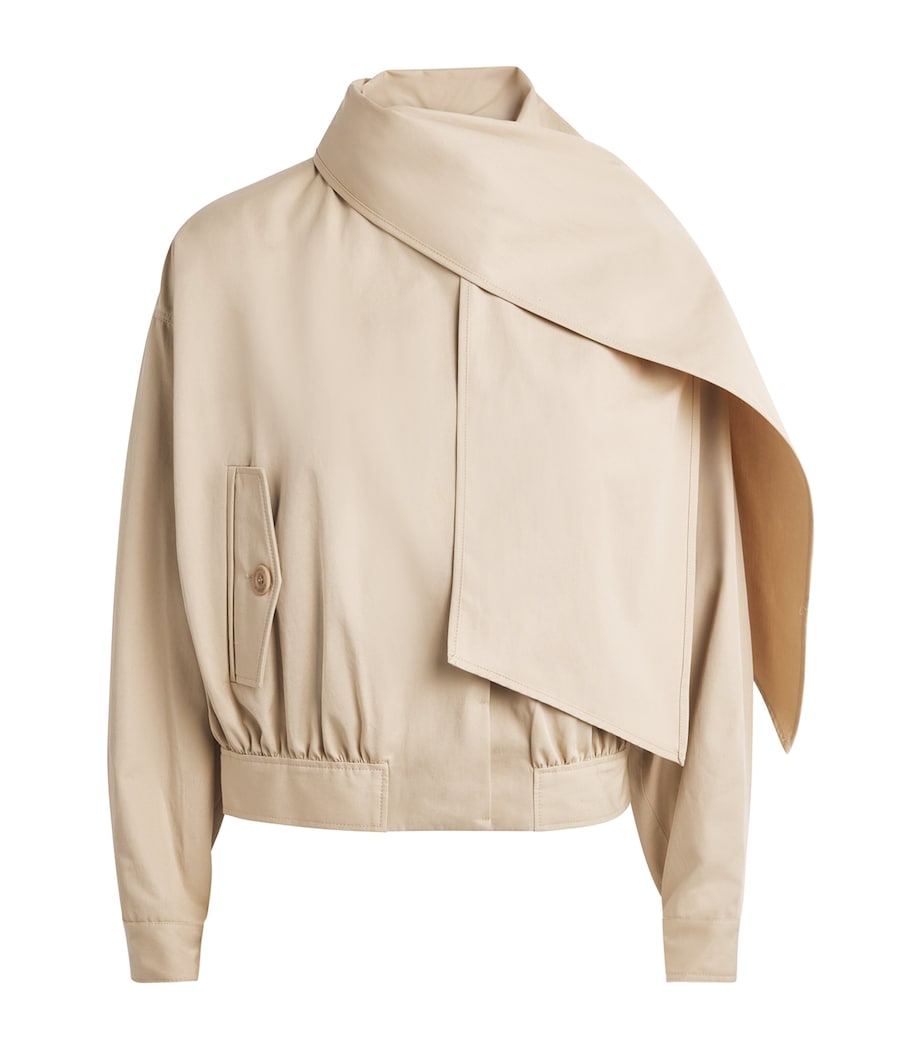Claudie Pierlot Womens Cotton Scarf Jacket Beige Image 1