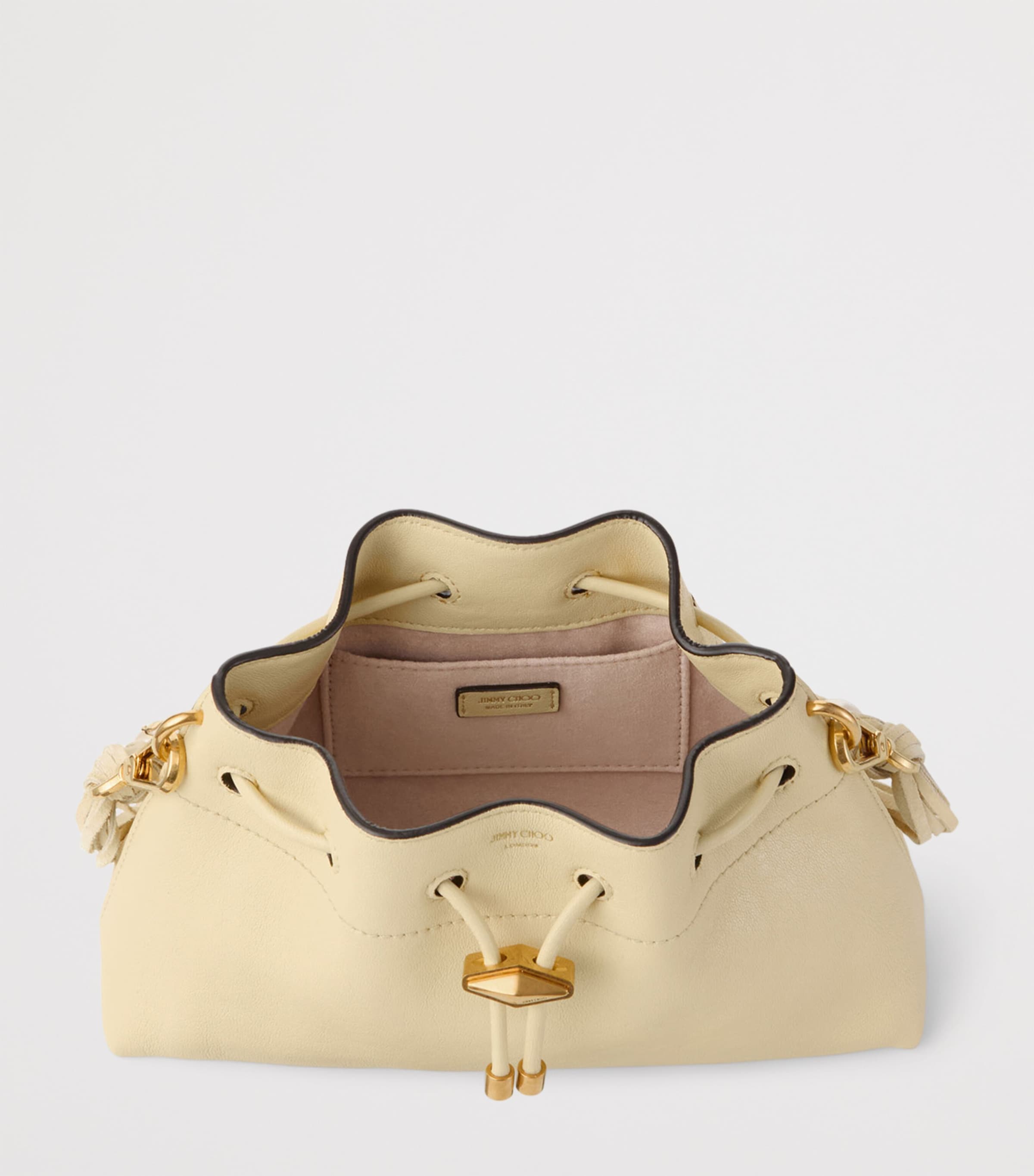 Jimmy Choo Small Leather Cinch Shoulder Bag | Harrods US