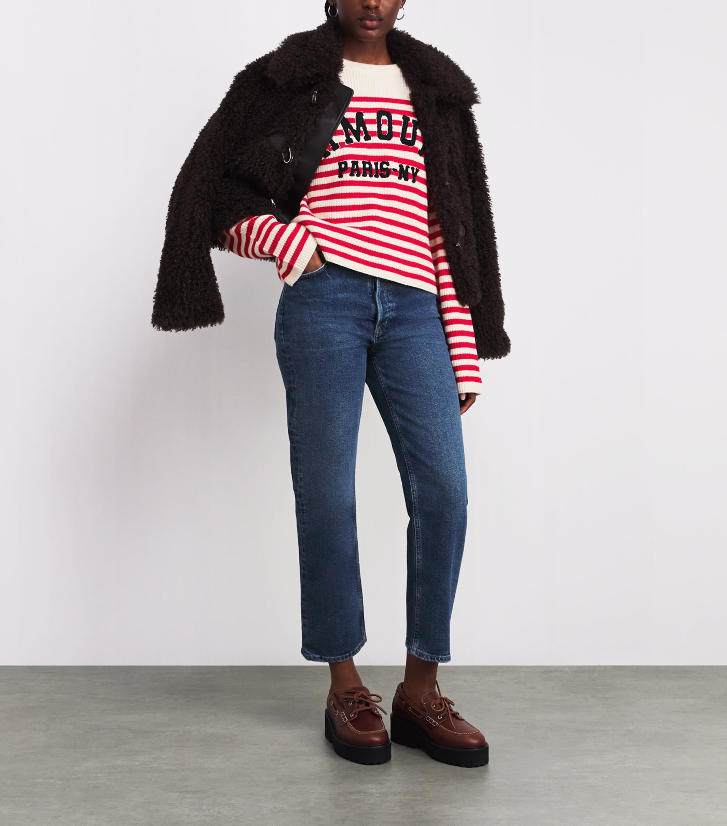 Wool-Blend Amour Sweater ECRU /RED Image 2