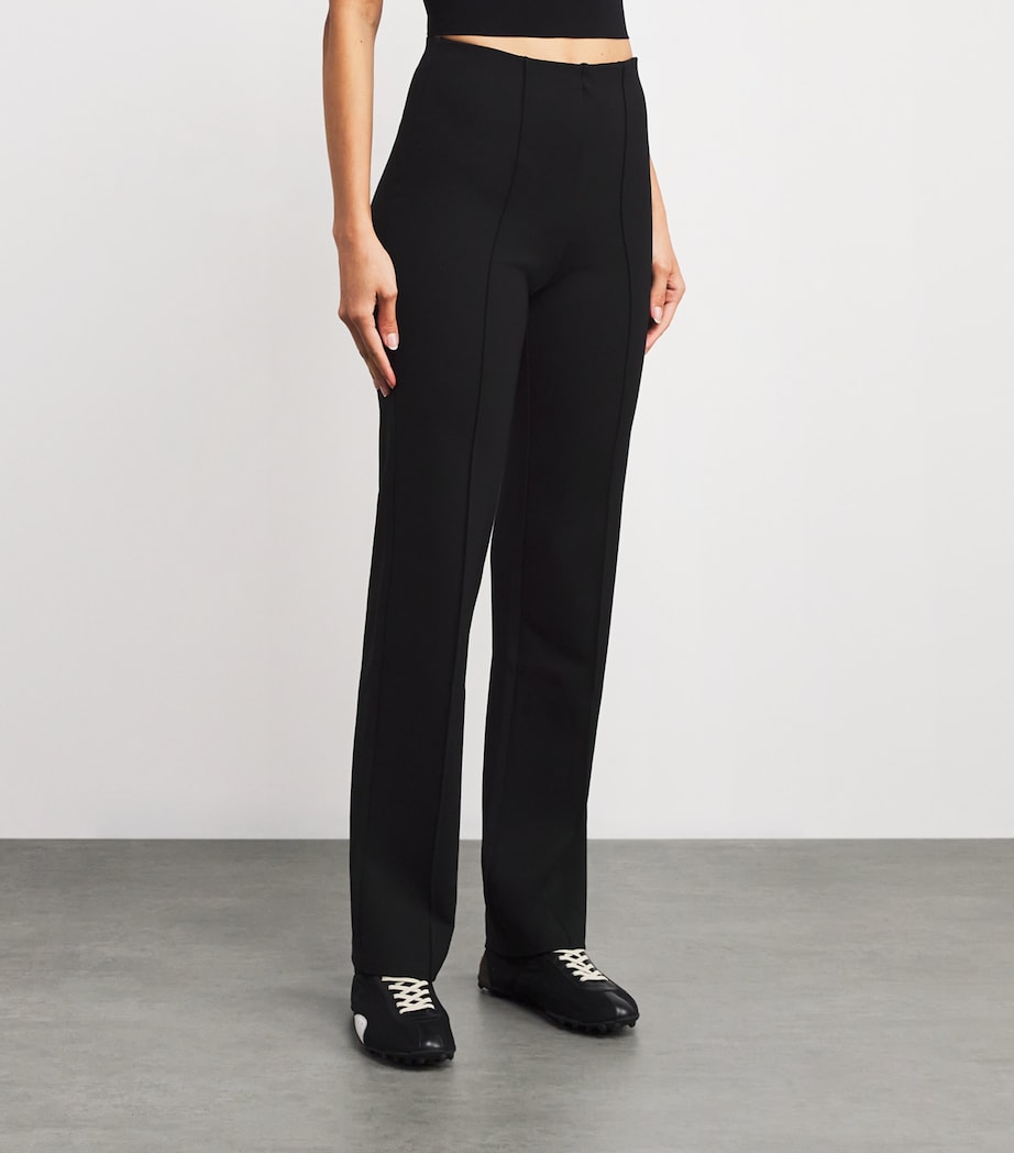 High-Waist Pintuck Straight Leg Trousers OBSIDIAN Image 3