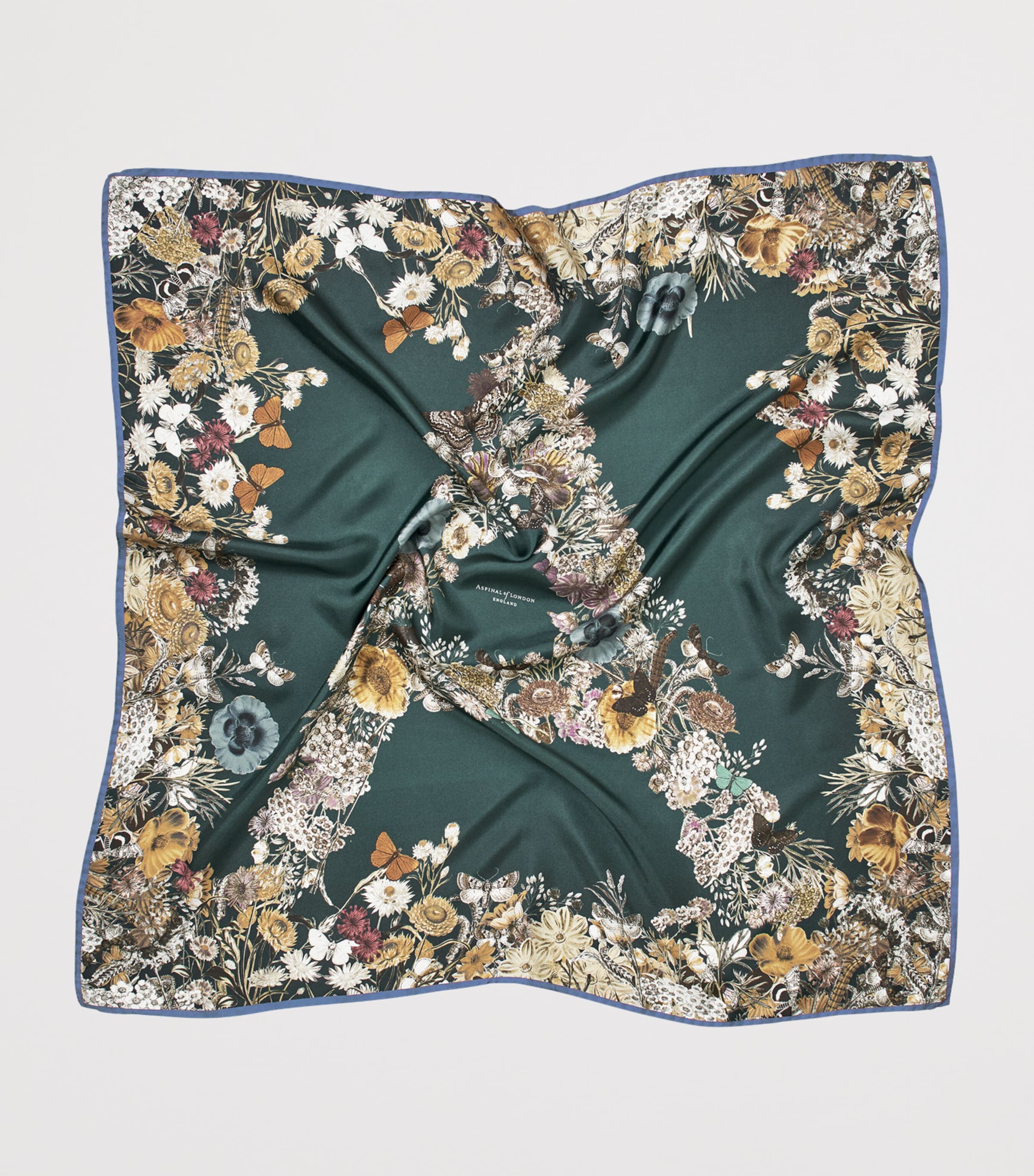 Silk Floral Monogram Scarf ALPINE Image 2
