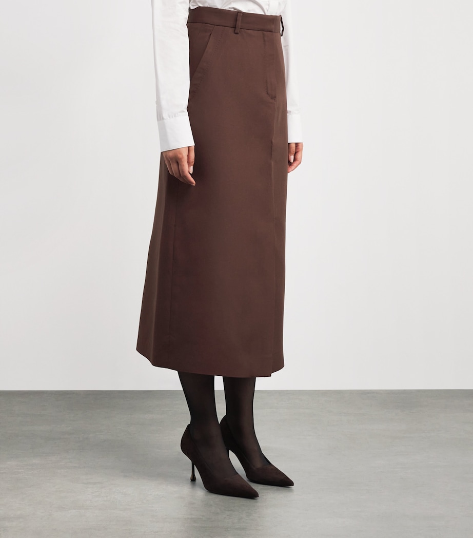 Brioni Womens Silk Midi Skirt Image 3