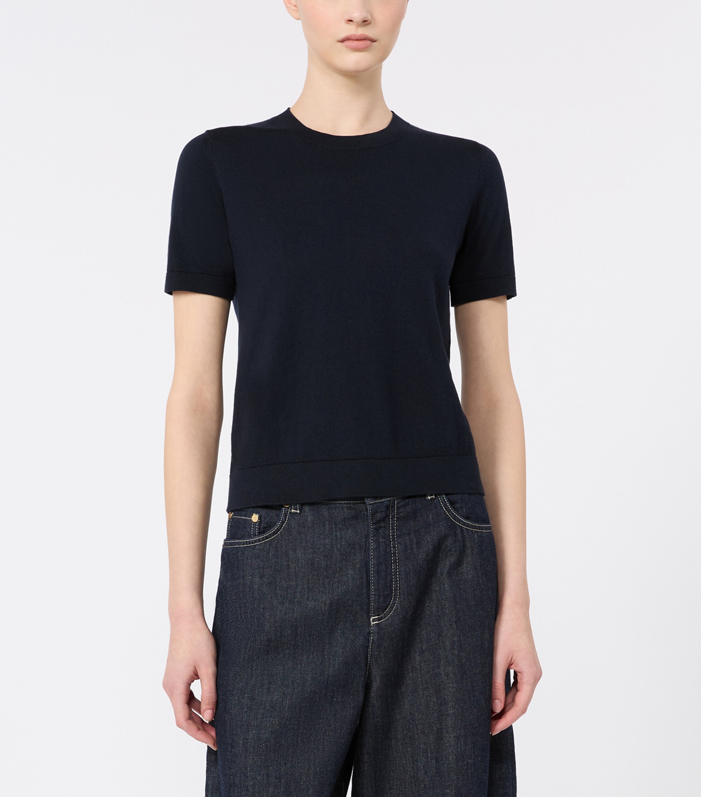 Max Mara Womens Cotton-Cashmere-Silk Sweater Ultramarine Image 3