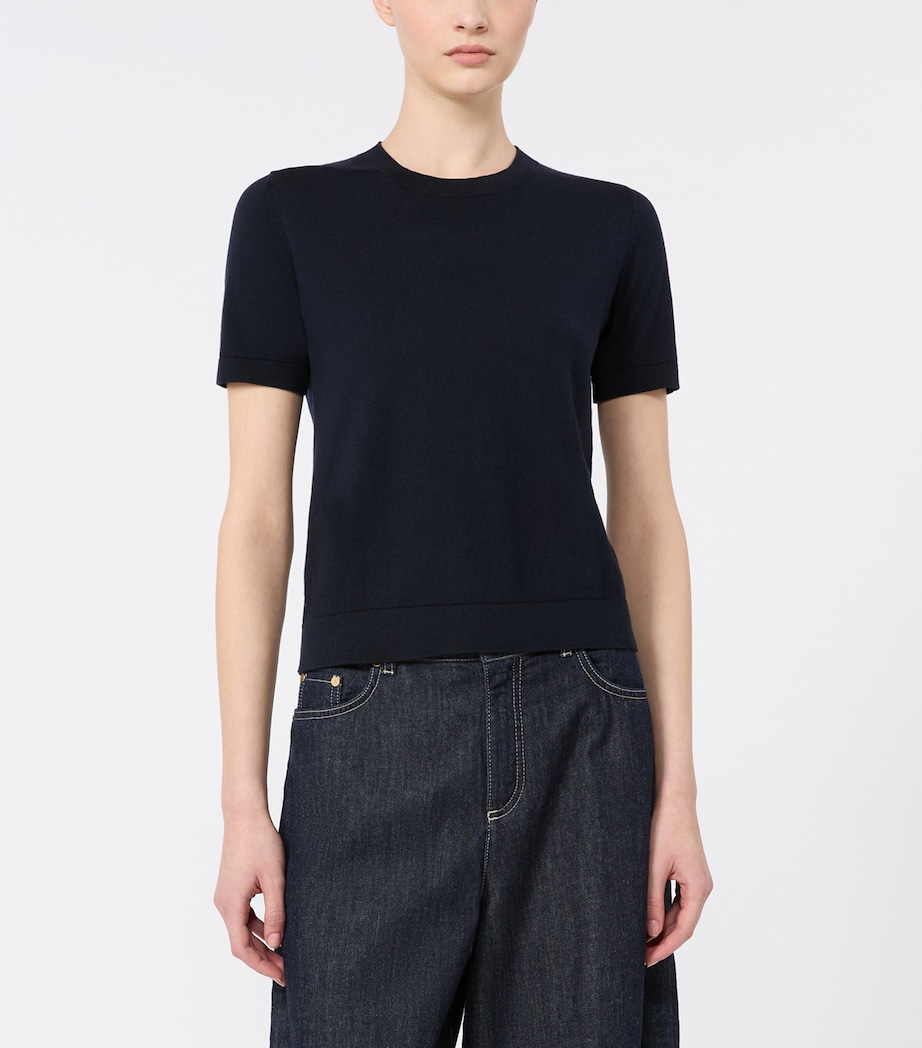 Max Mara Womens Cotton-Cashmere-Silk Sweater Ultramarine Image 3