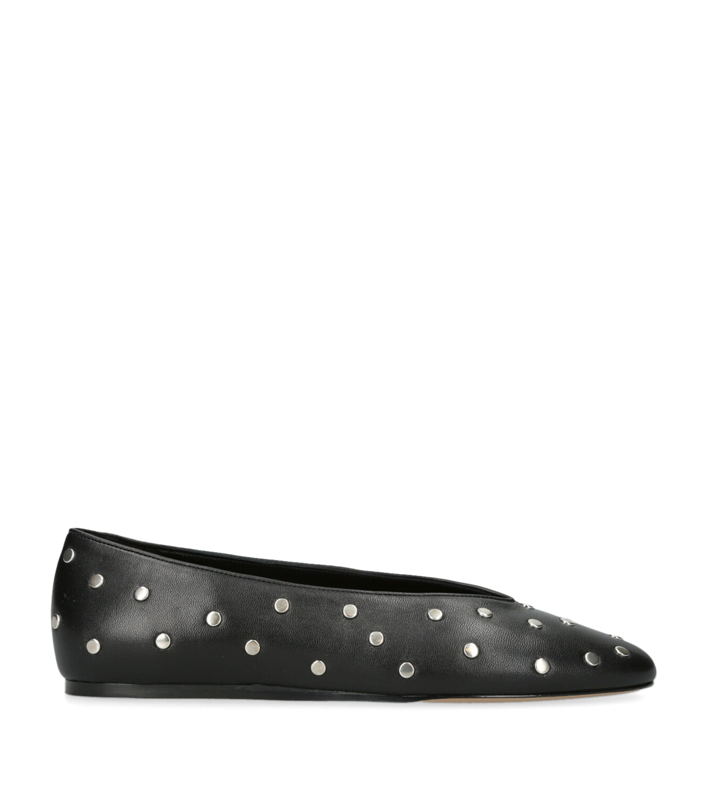 Le Monde Beryl Luna Stud-embellished Leather Ballerina Shoes In Black