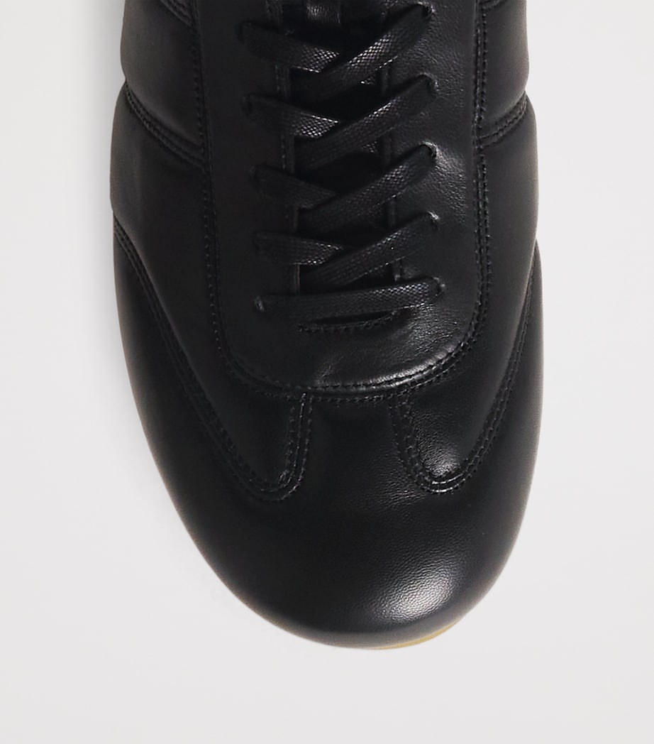 Leather Soft Runner Sneakers BLACK BK999 Image 5