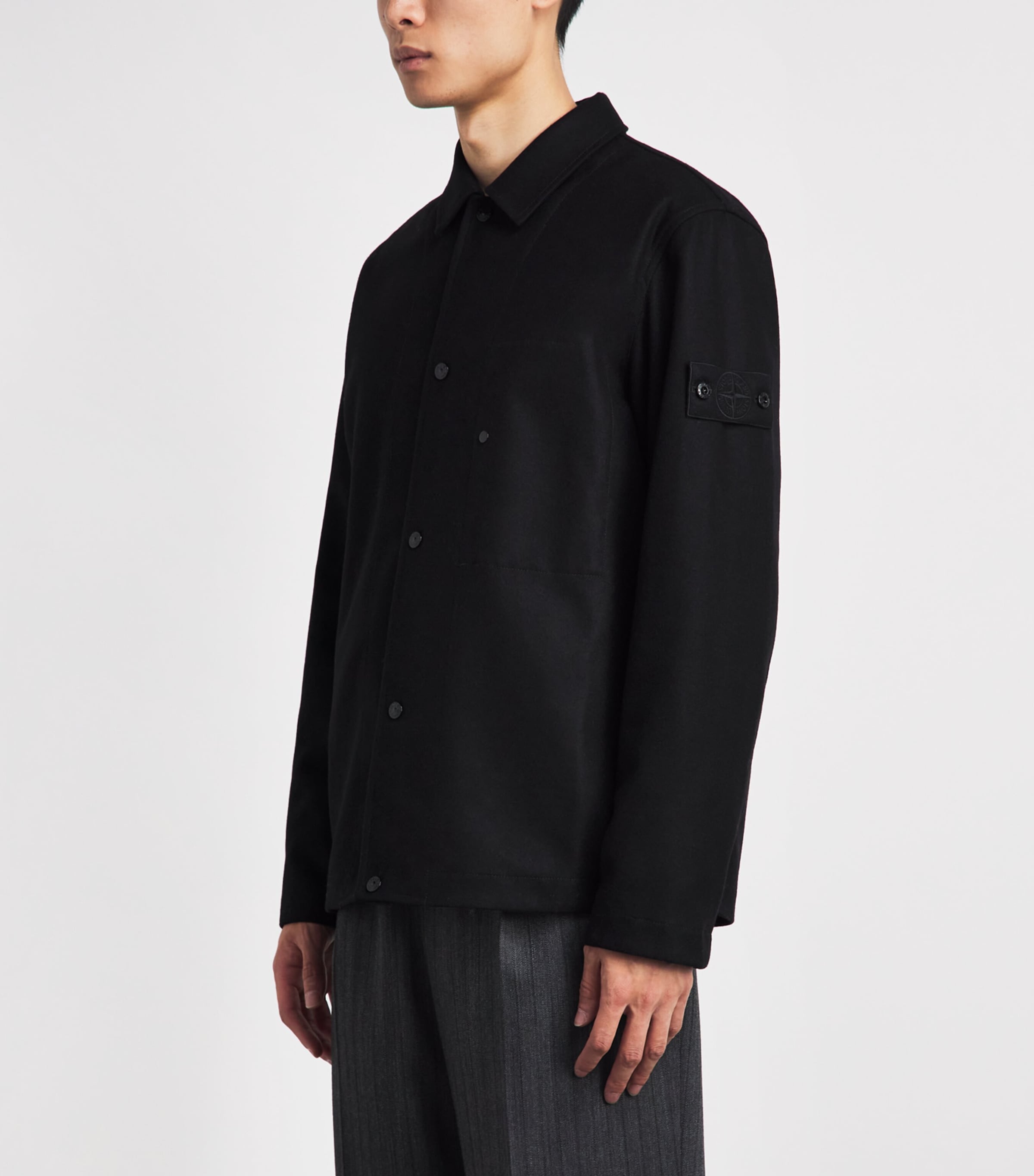 Stone Island Mens GHOST Piece Wool-Blend Overshirt Image 4