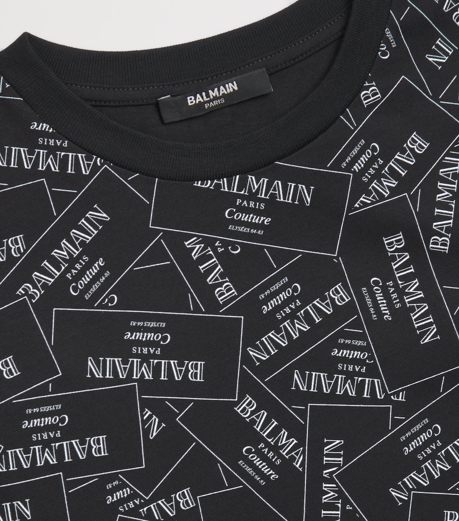 Cotton Label Print T-Shirt (4-14 Years) 930BCBLACK/WHITE Image 4