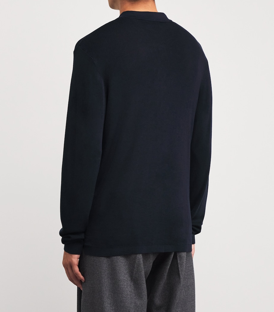 Ribbed Collar Cardigan DARK NAVY Image 4