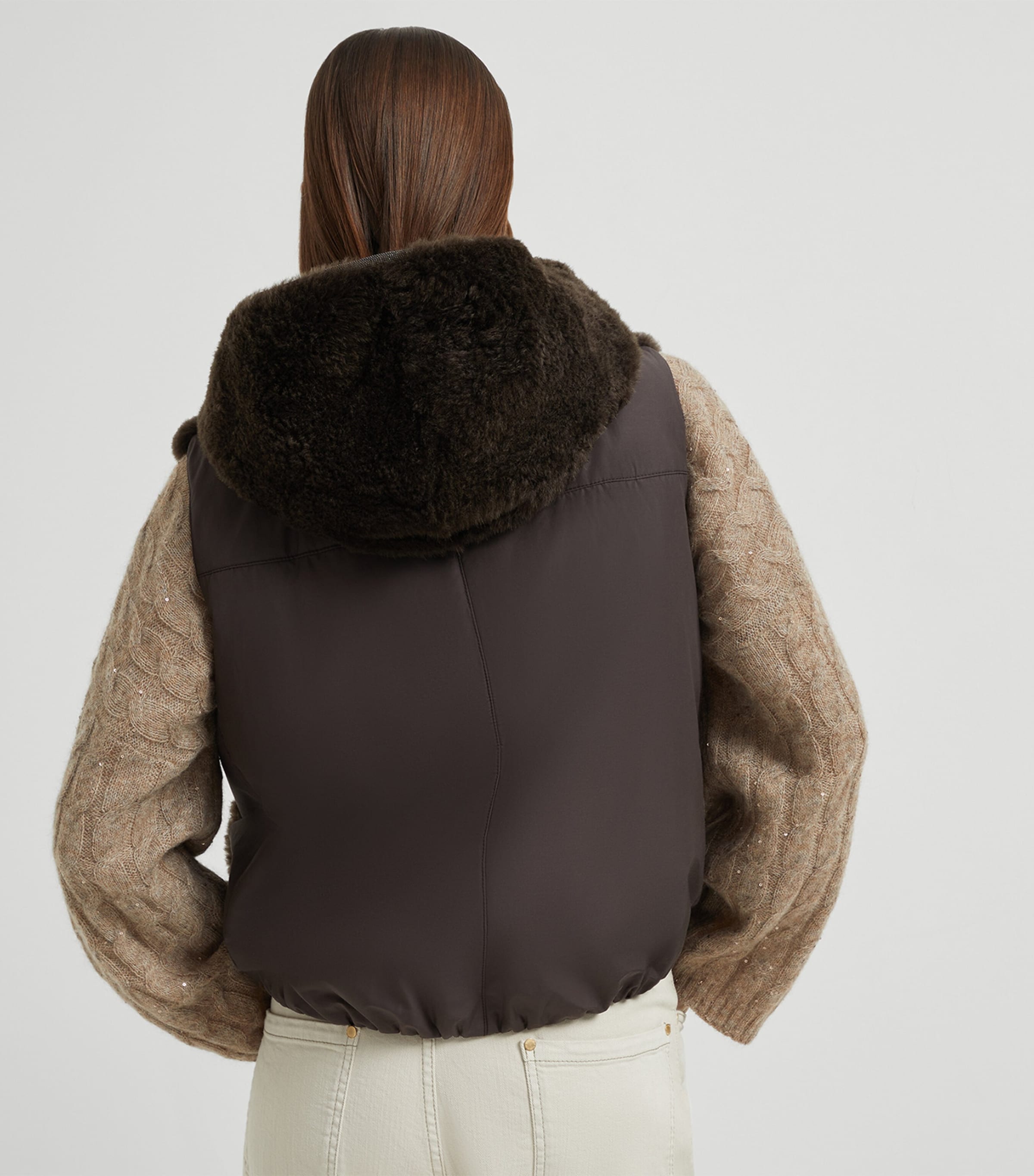 Cashmere Hooded Vest C7082 Image 3