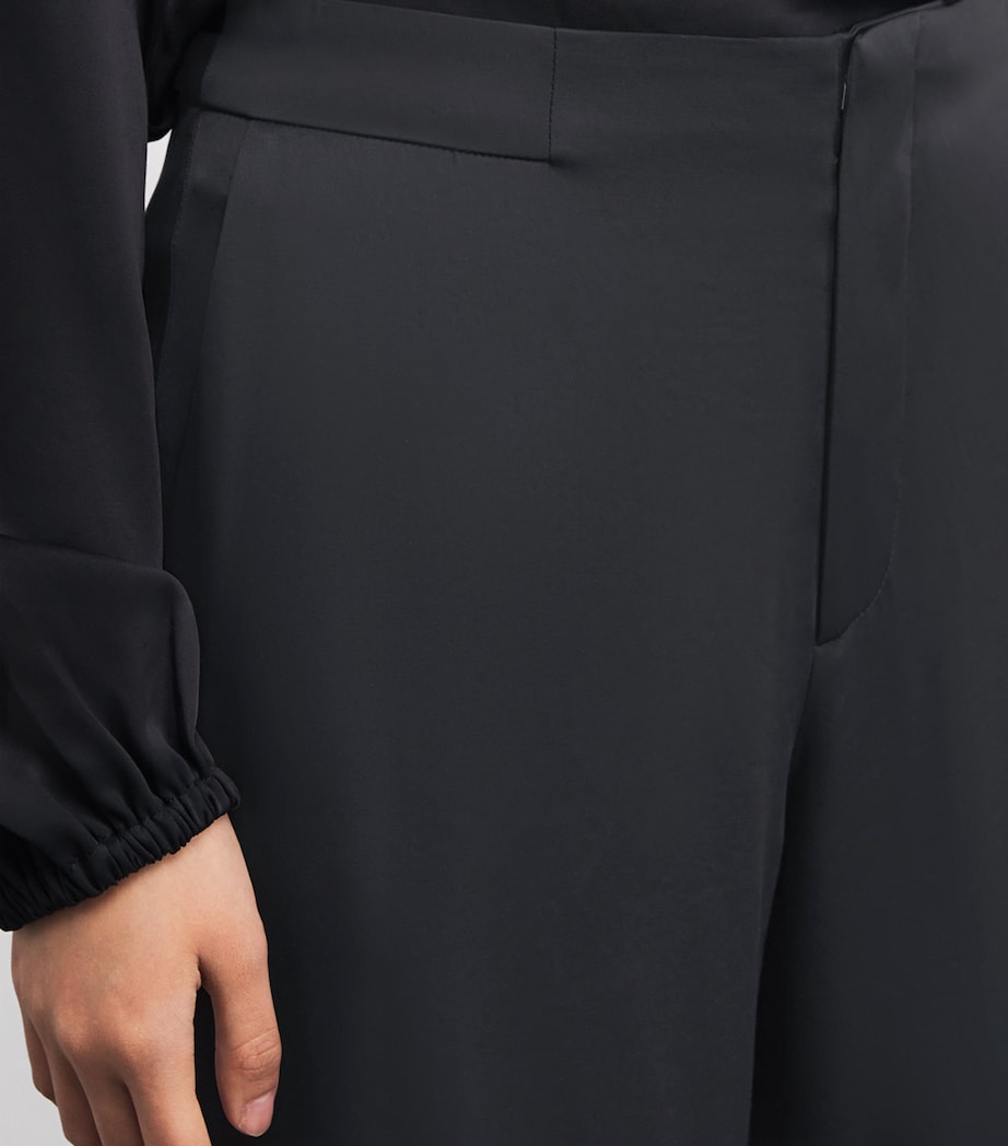 Satin Vincent Wide-Leg Trousers 001 BLACK Image 6