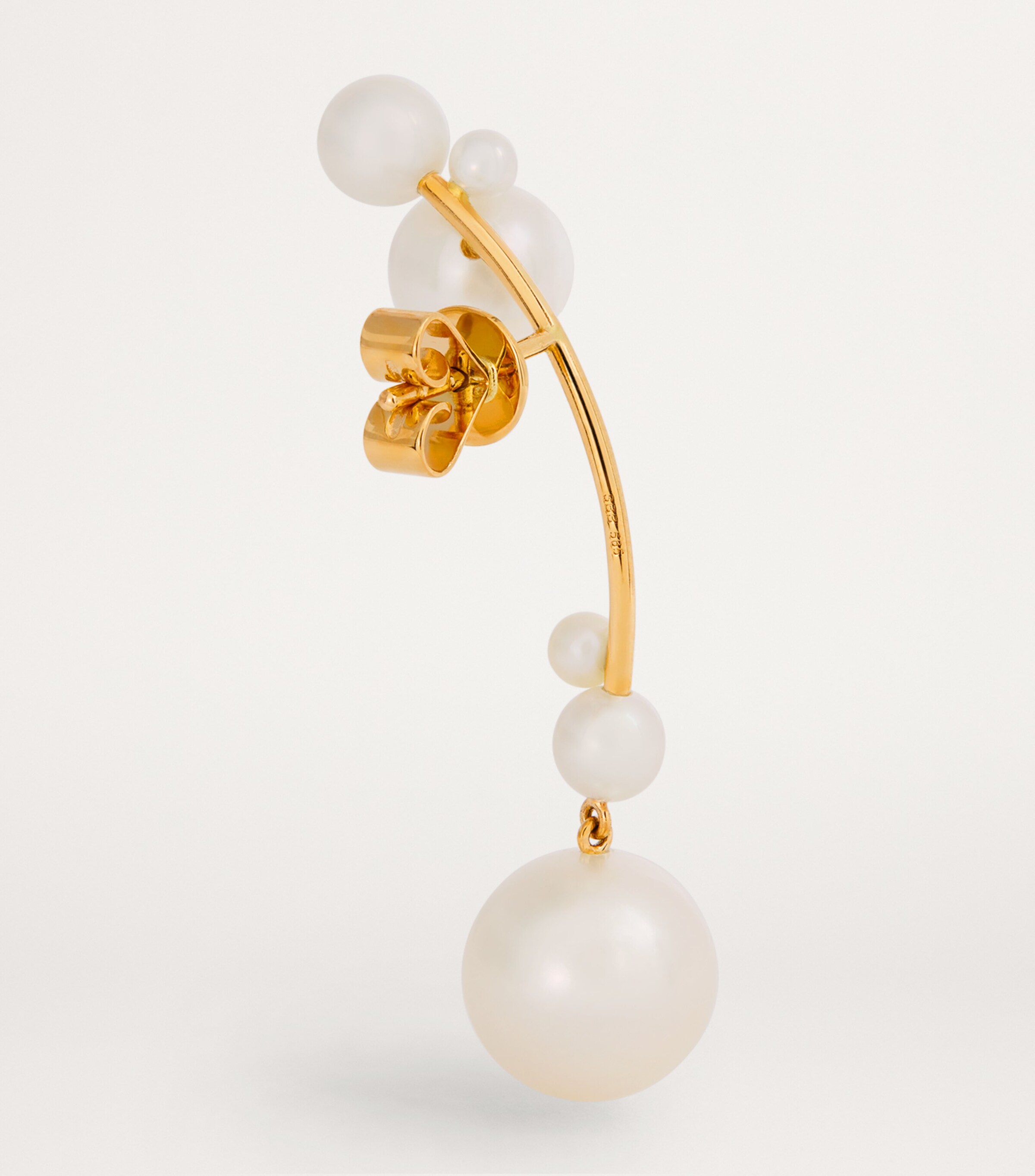 Sophie Bille Brahe Yellow Gold and Pearl Grand Stella Perle Single Earring (Left) Yellow Gold Image 4