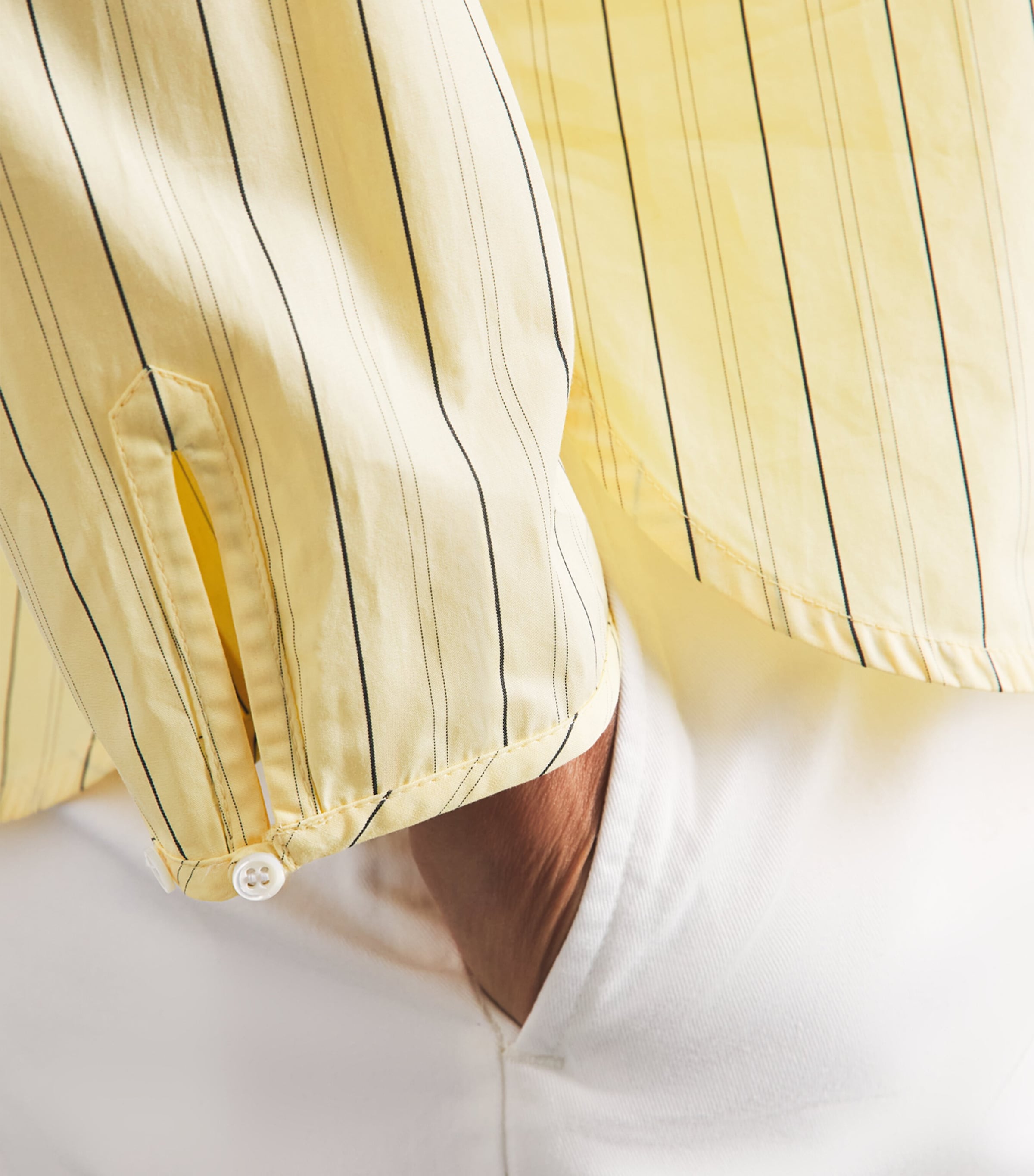 Sandro Paris Womens Stripe Half-Placket Shirt Yellow Image 3