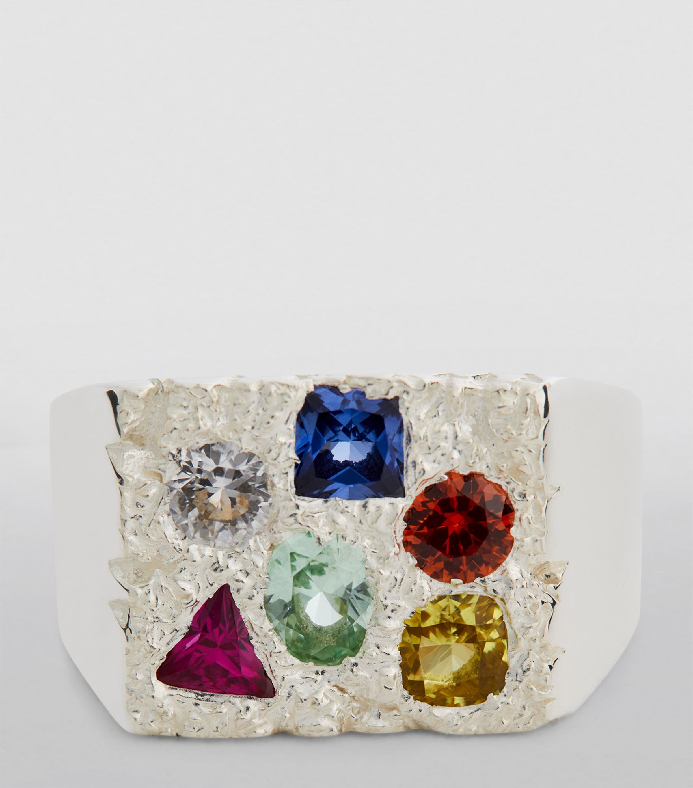 Sterling Silver and Sapphire Cottage Rose Garden Signet Ring SILVER (925) Image 3