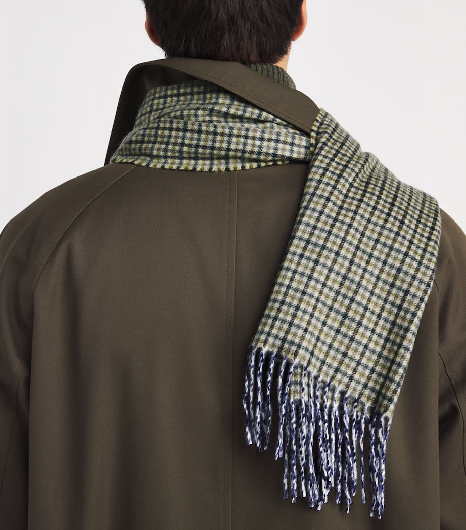 Purdey Cashmere Sterling Houndstooth Scarf Sea Image 2