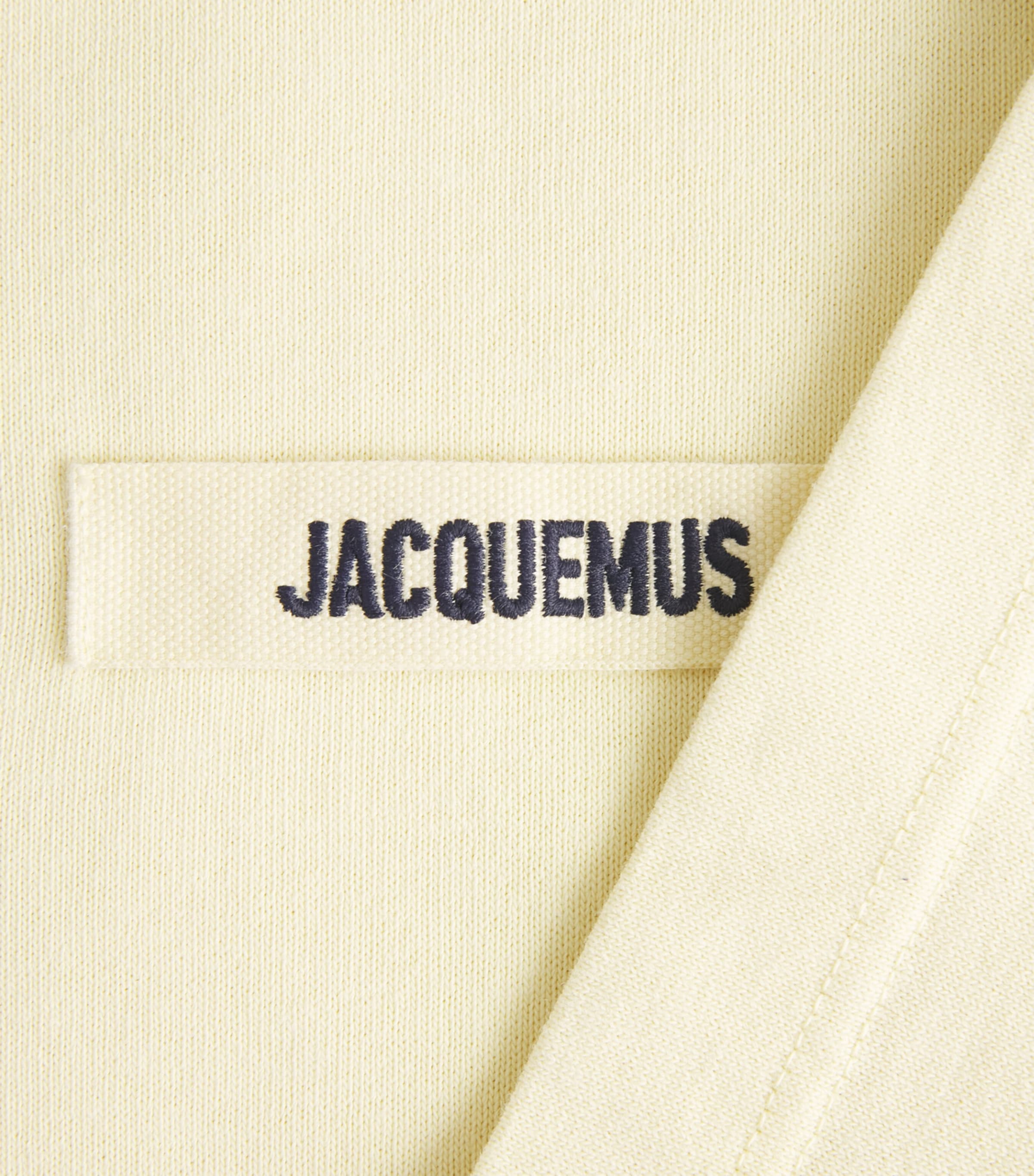 Jacquemus Mens Grosgrain Logo T-shirt Pale Yellow Image 6