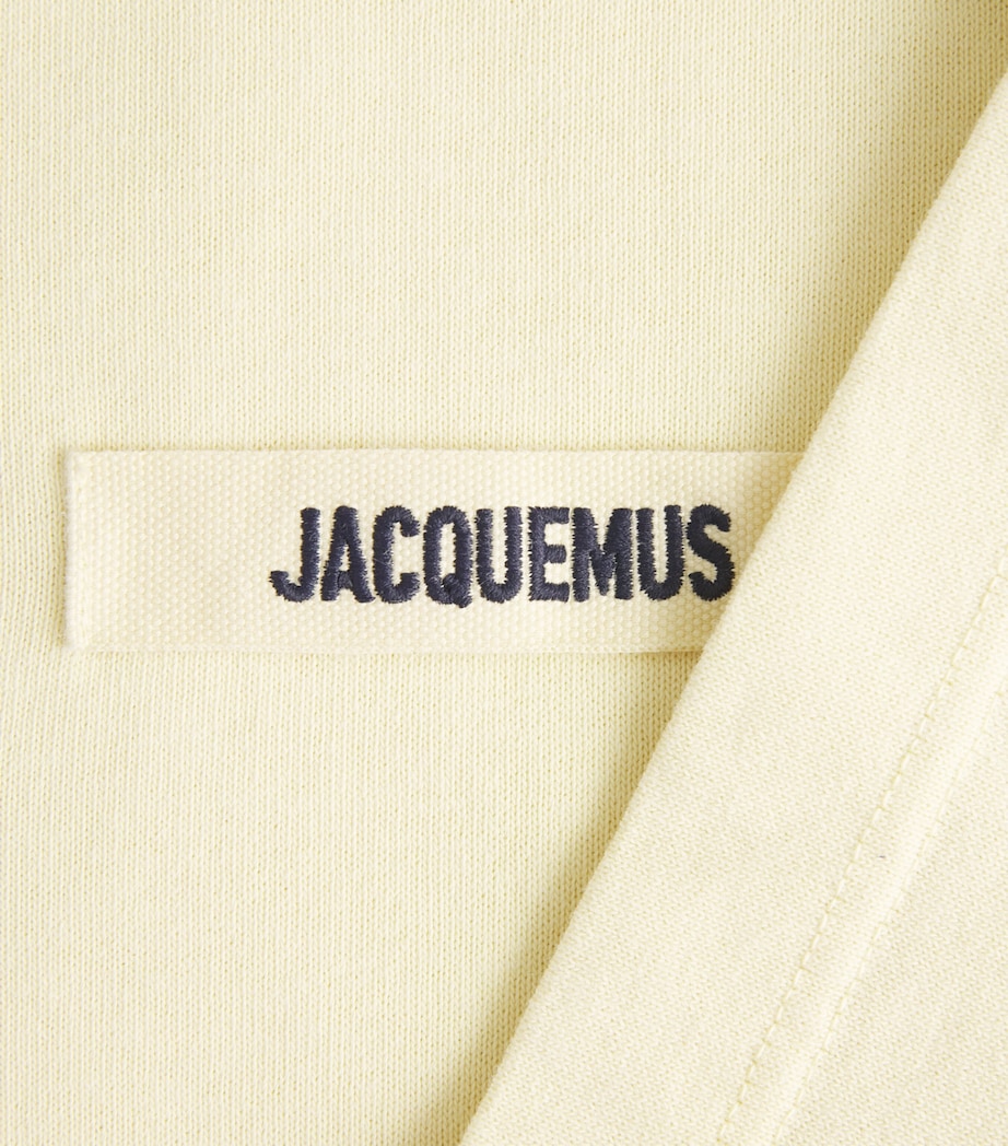Jacquemus Mens Grosgrain Logo T-shirt Pale Yellow Image 6