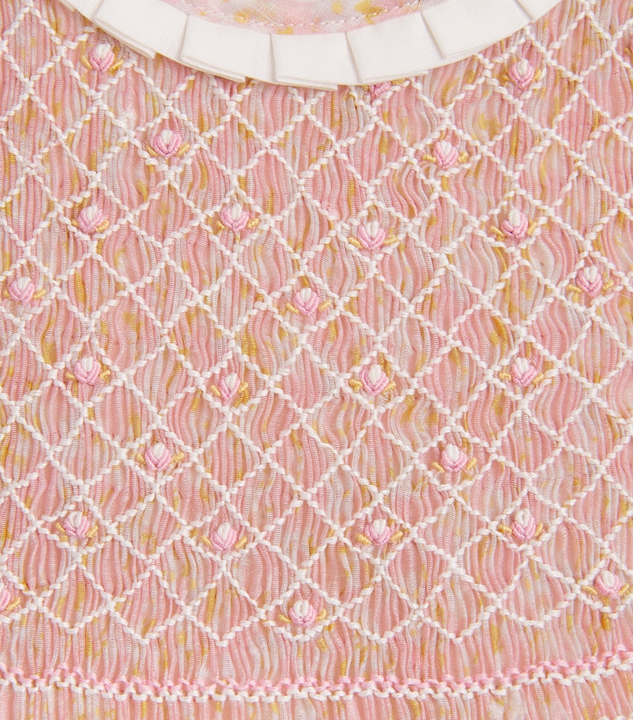 PEPA LONDON Floral Smocked Dress (12 Months - 4 Years) Pink Image 3