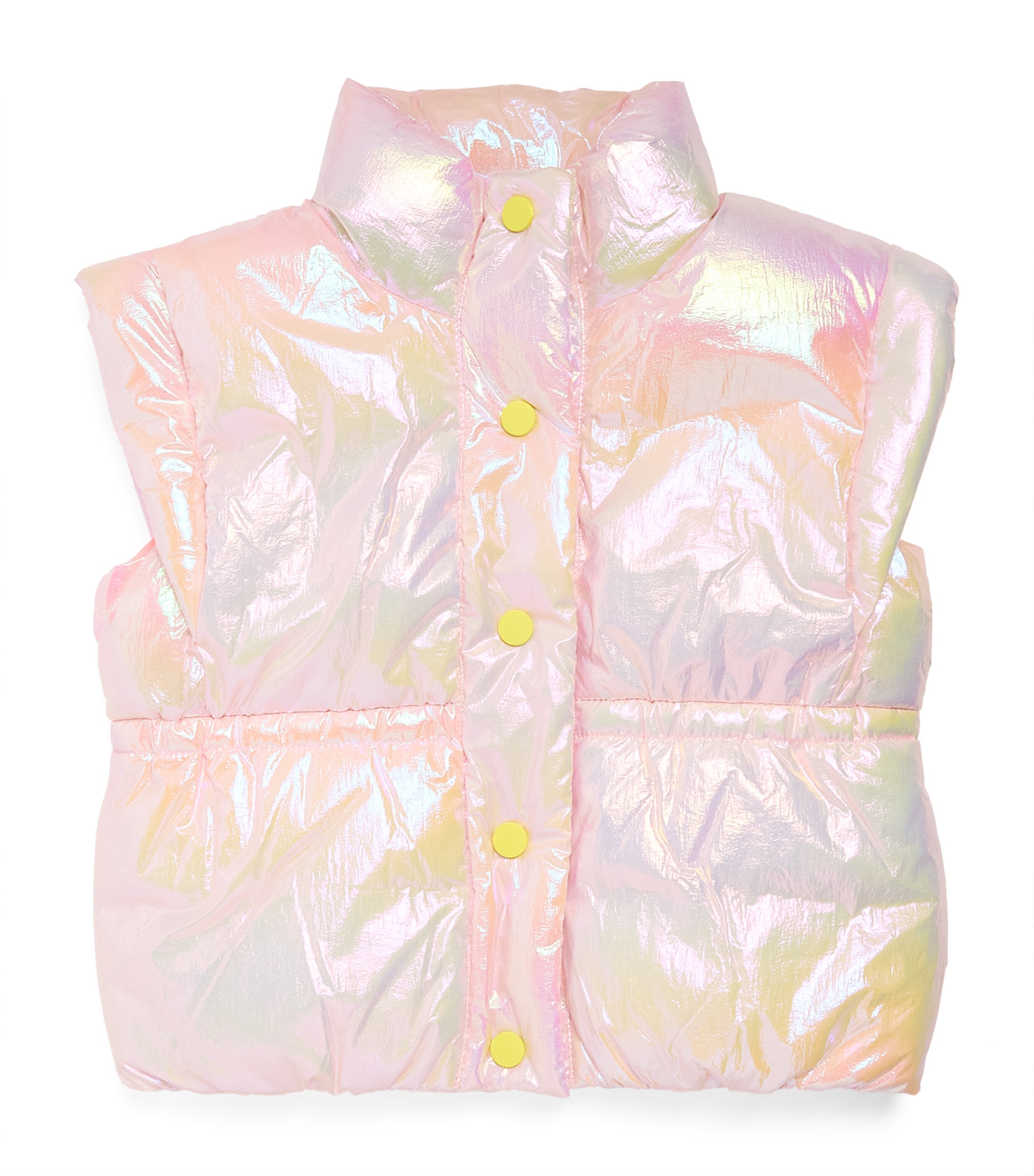 Billieblush Metallic Sleeveless Puffer Jacket In Pink