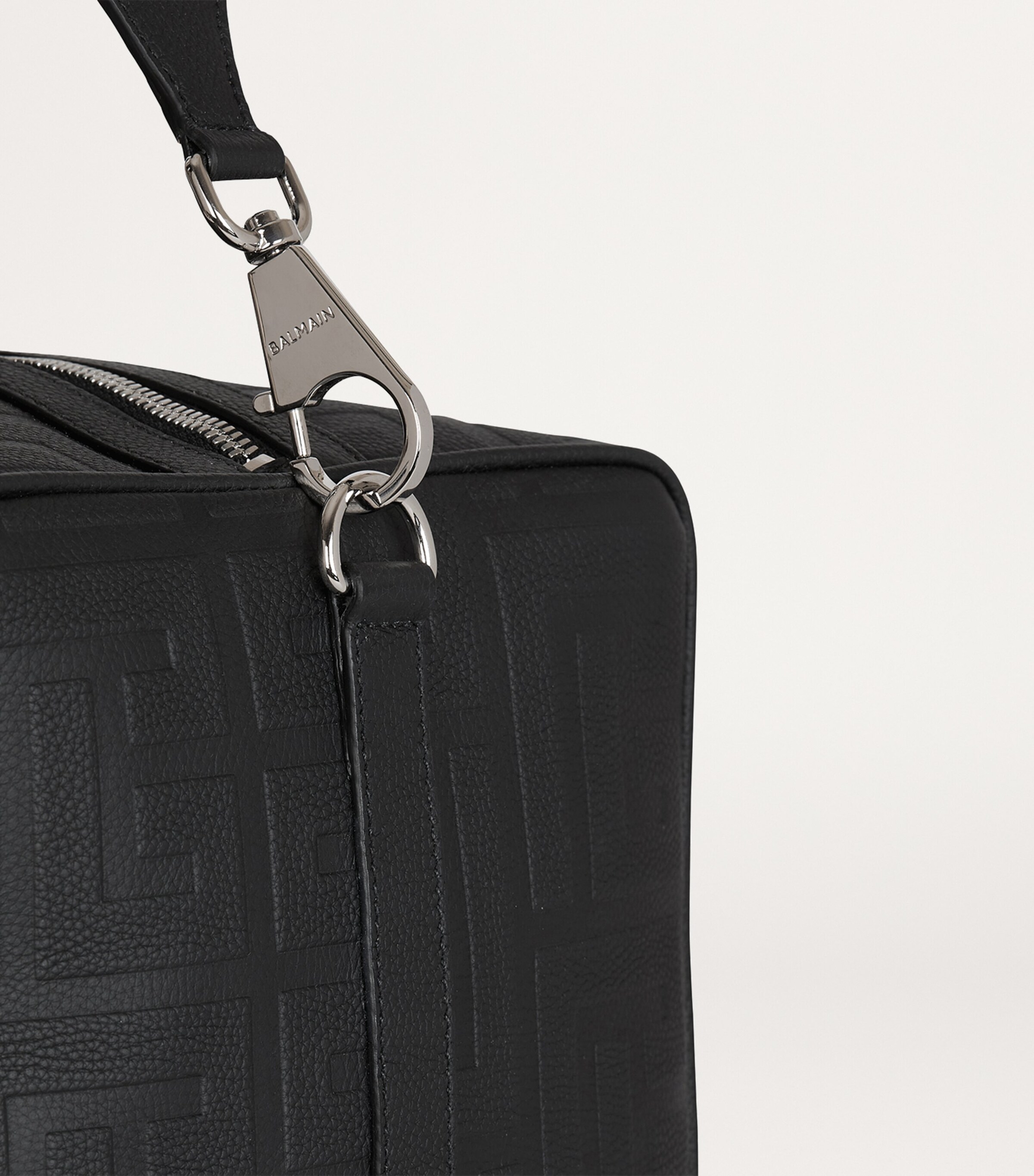 Balmain Leather PB Monogram Holdall Noir Image 8