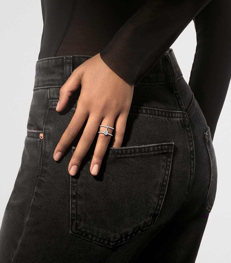 Messika Glam'Azone White Gold and Diamond 2-Row Pavé Ring White Gold Image 2