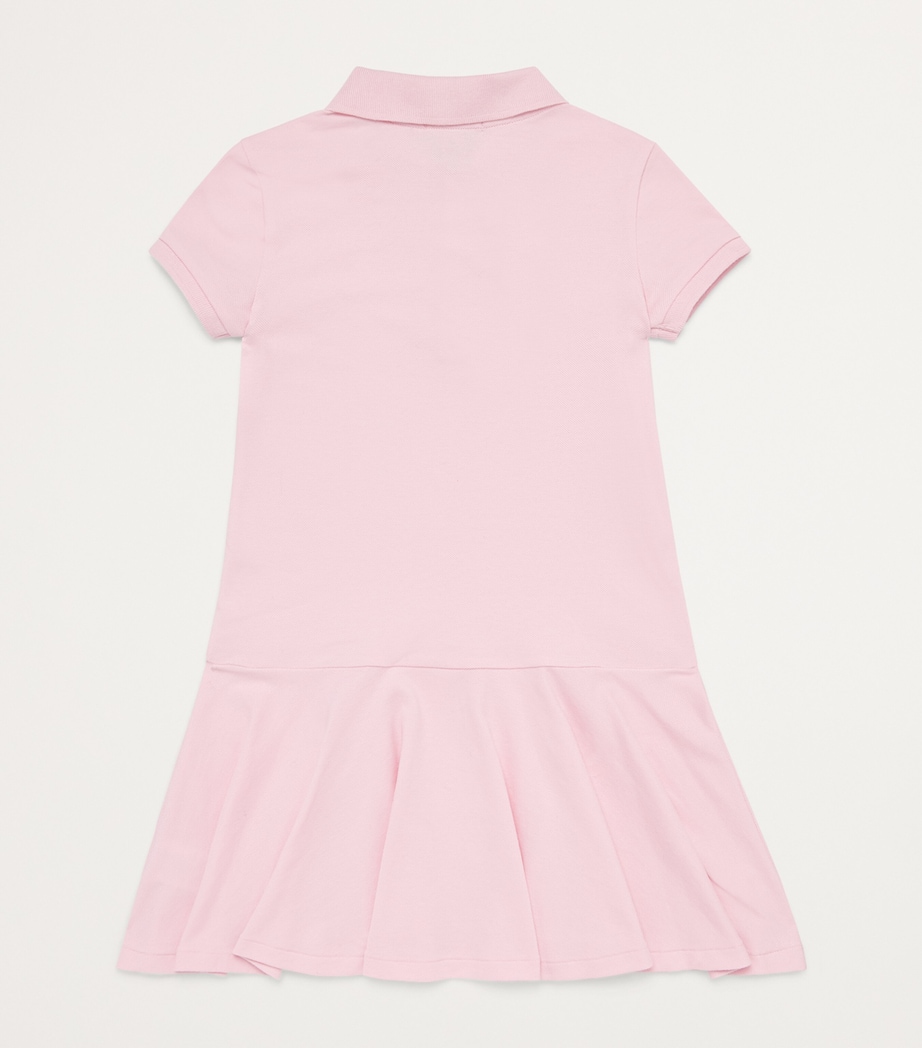 Stretch-Mesh Polo Dress (7-14 Years) HINT OF PINK W WHITE Image 2