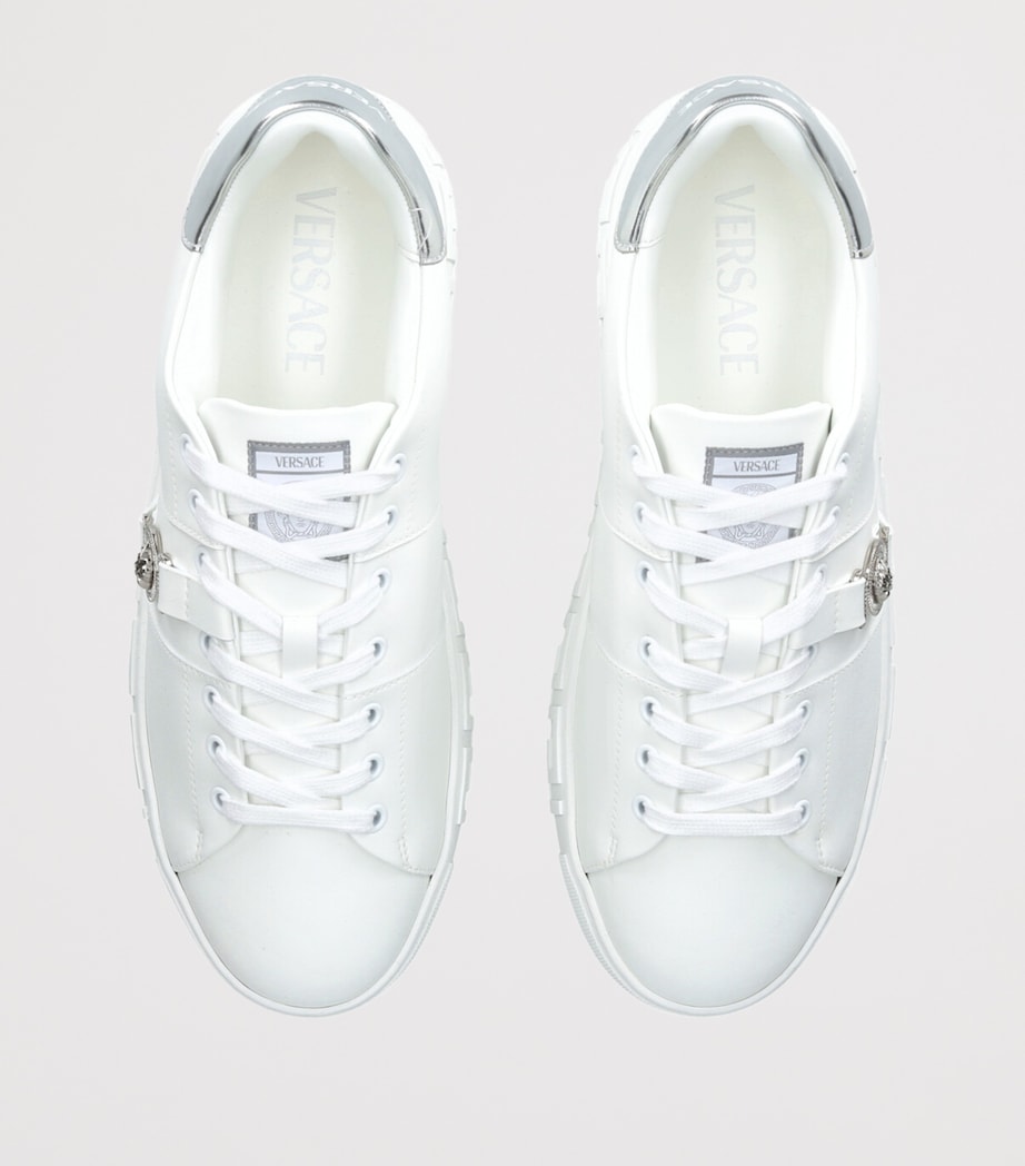 Leather Greca Medusa Sneakers WHITE/OTH Image 4