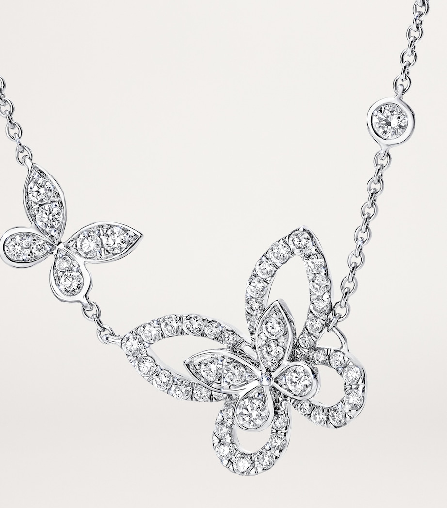 White Gold and Diamond Butterfly Necklace WHITE GOLD Image 4