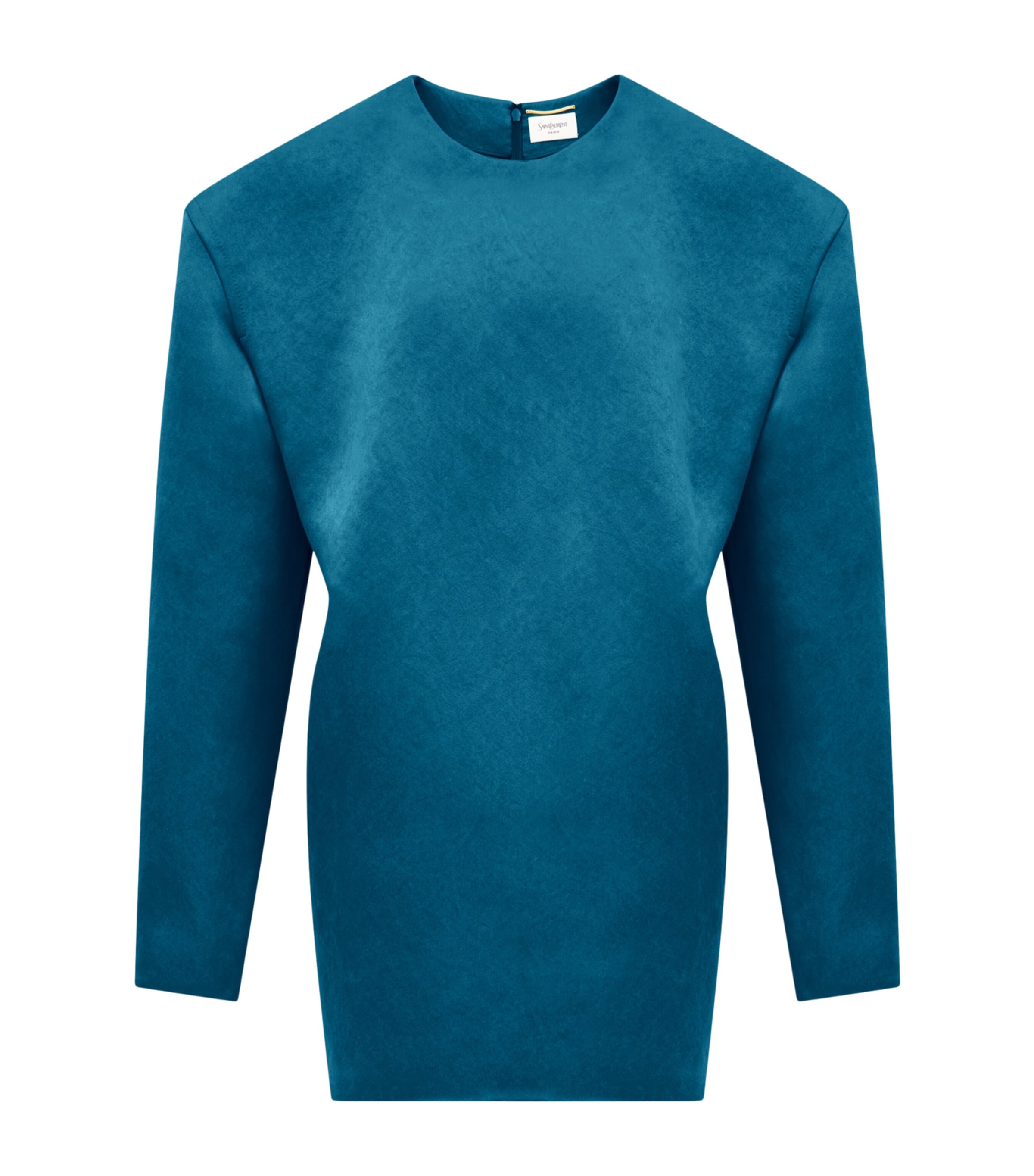 Saint Laurent Silk Mini Dress In Blue