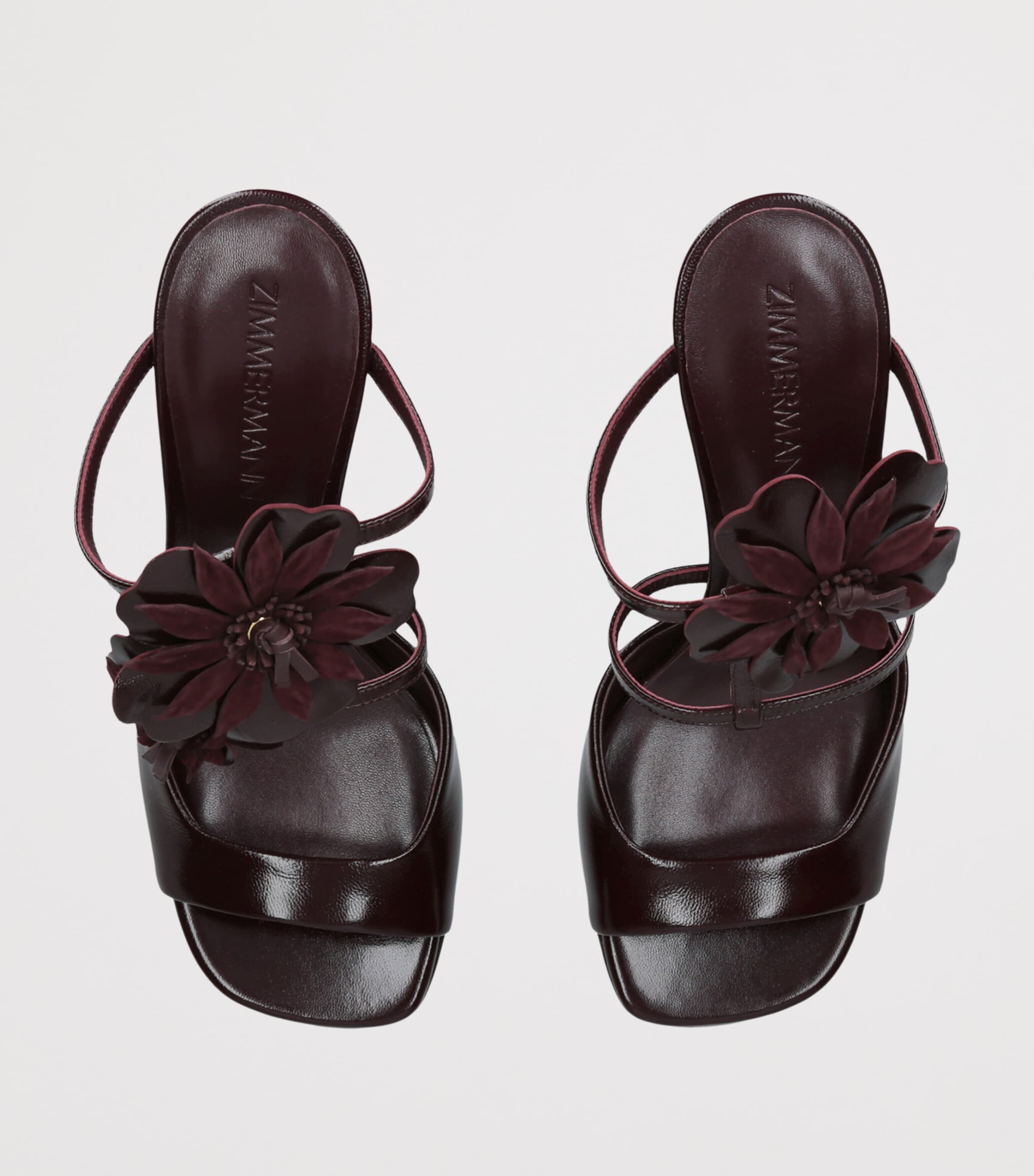 Zimmermann Suede Belara Wedge Sandals 85 Wine Image 3